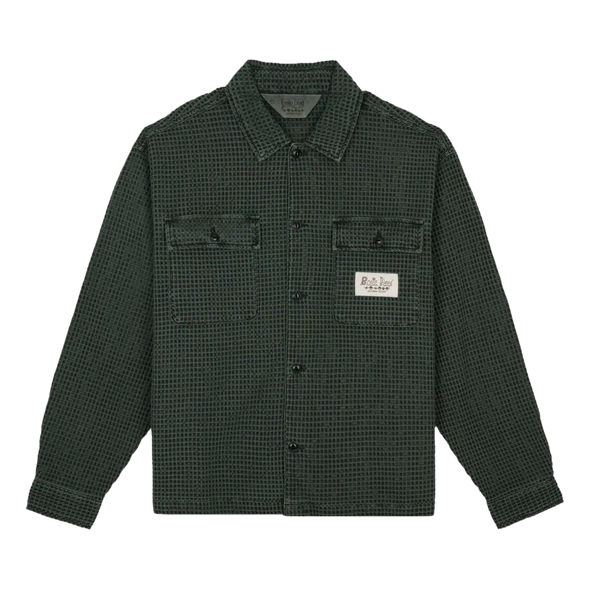 Pre-owned Brain Dead Waffle Button Up 'dark Green' | Men's Size Xl