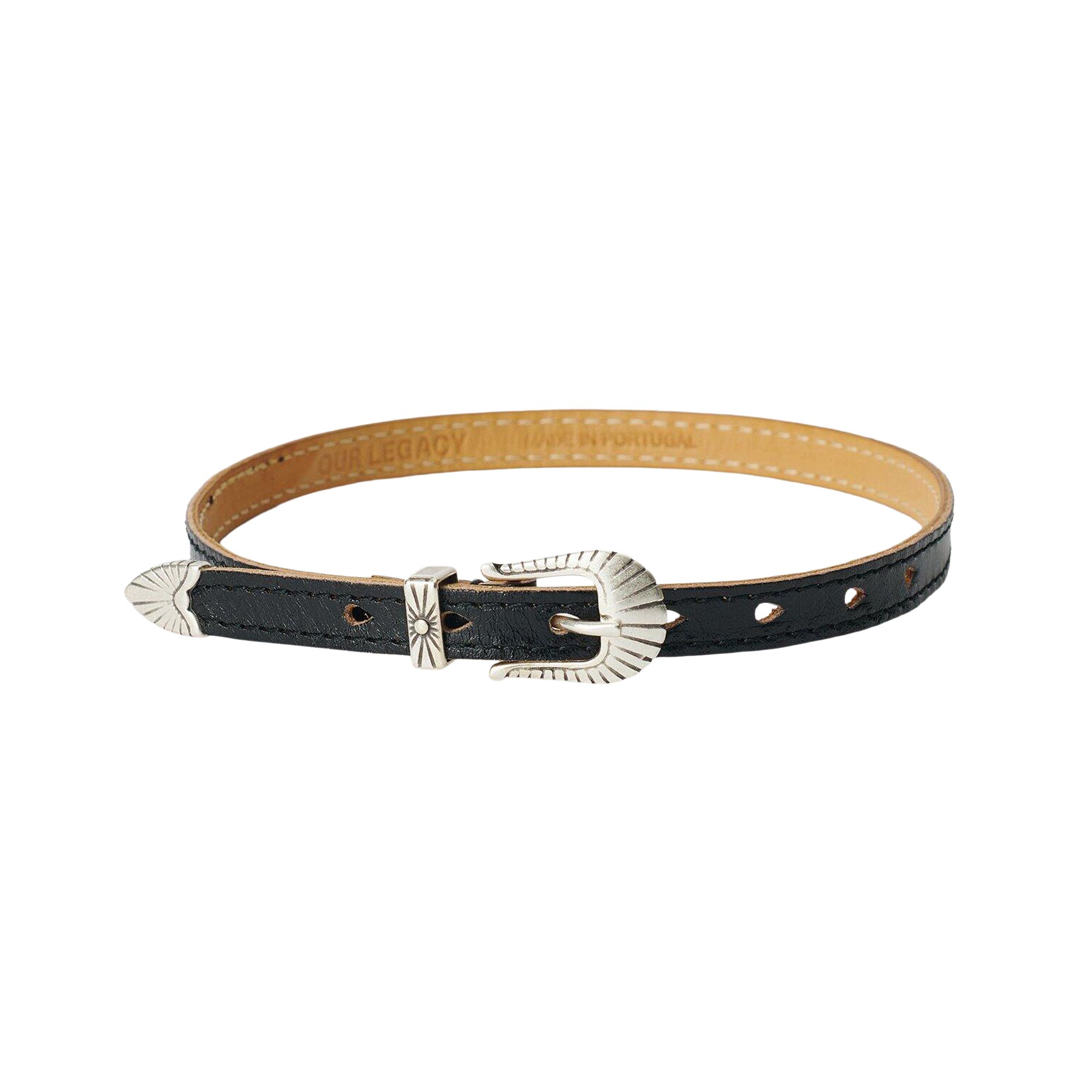 Pre-owned Our Legacy Cowboy Wrap Around Bracelet 'deep Black Leather' | Men's Size Onesize