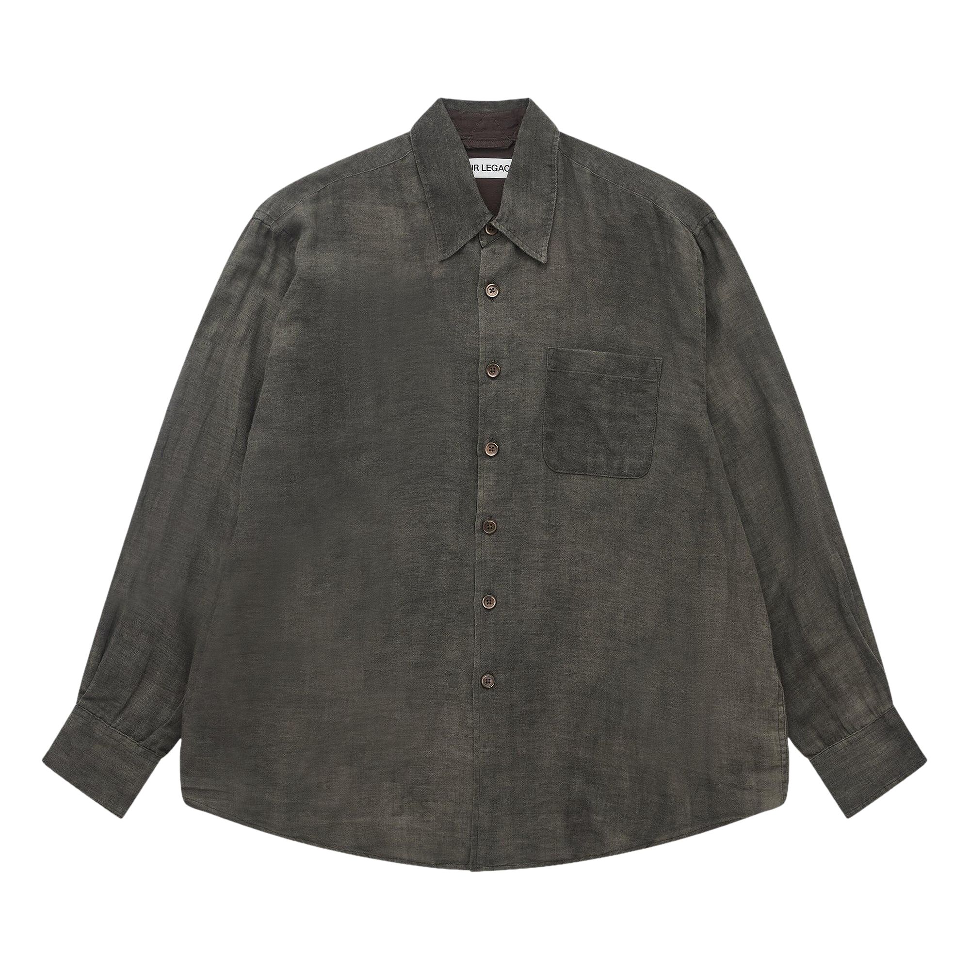 Pre-owned Our Legacy Sparse Cotton Above Shirt 'dark Cloud' | Brown | Men's Size 48