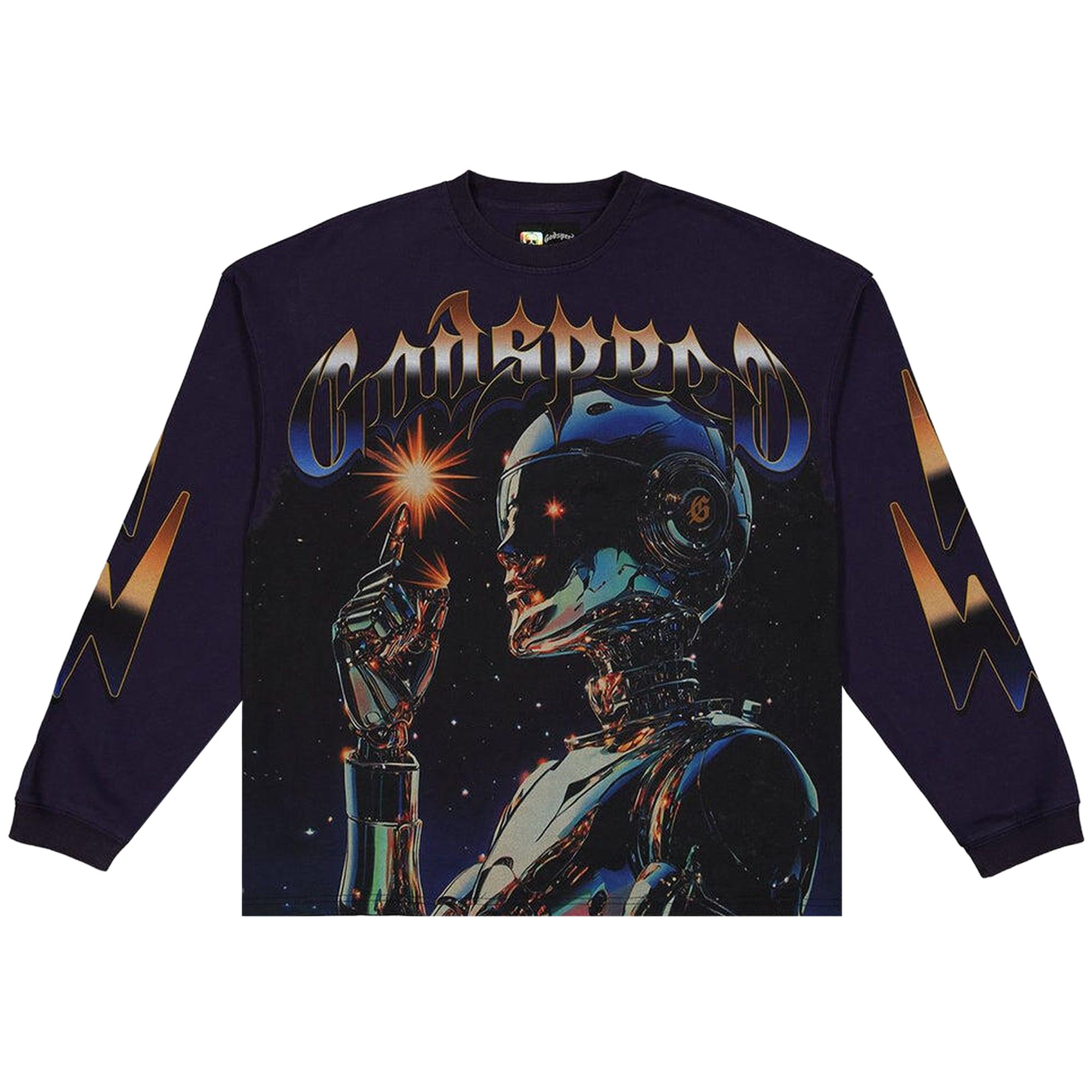 Click to view more detailed imagery on our partner's website Pre-owned Godspeed Sputnik Long-sleeve T-shirt 'navy' | Blue | Men's Size M