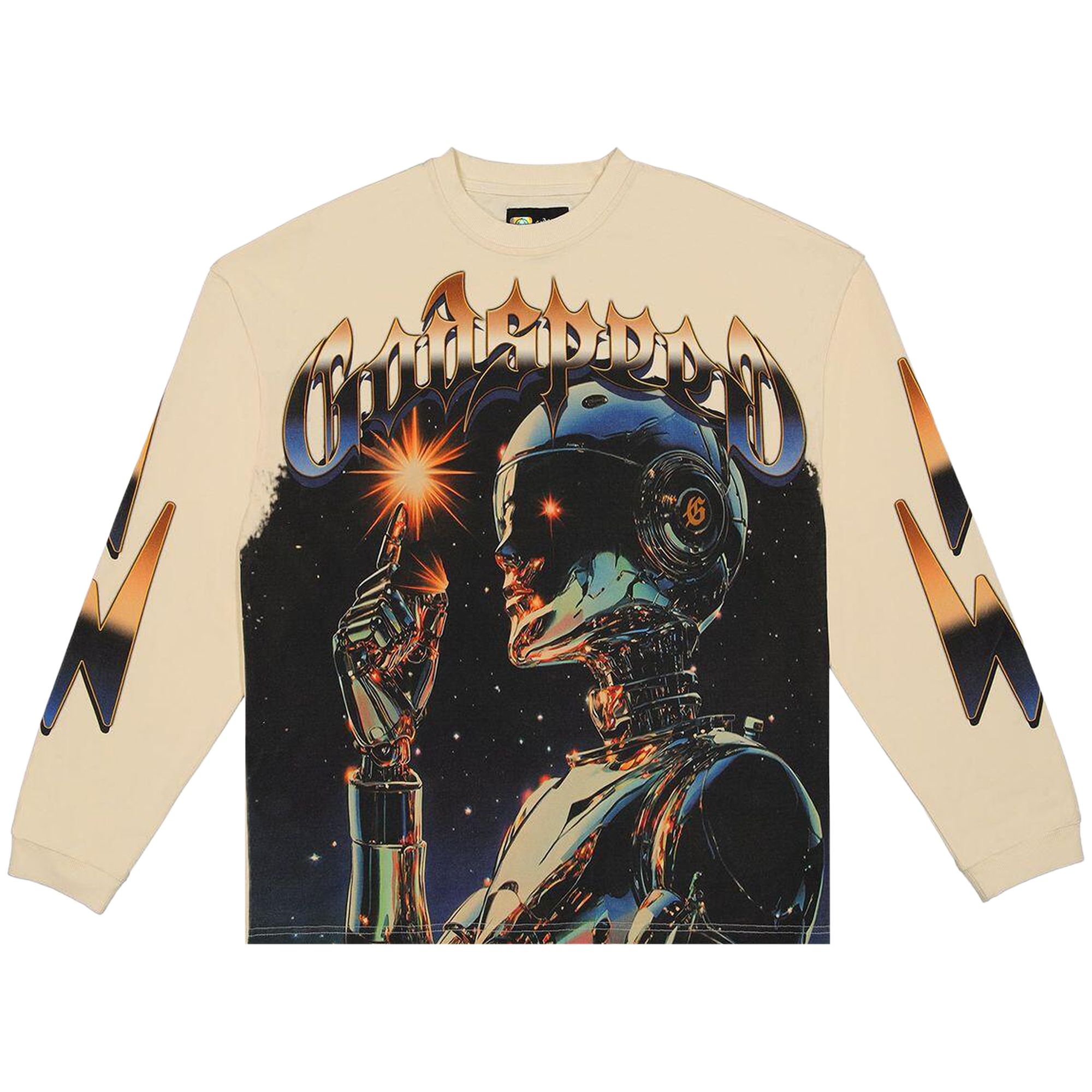 Pre-owned Godspeed Sputnik Long-sleeve T-shirt 'bone' | Cream | Men's Size Xxl In White