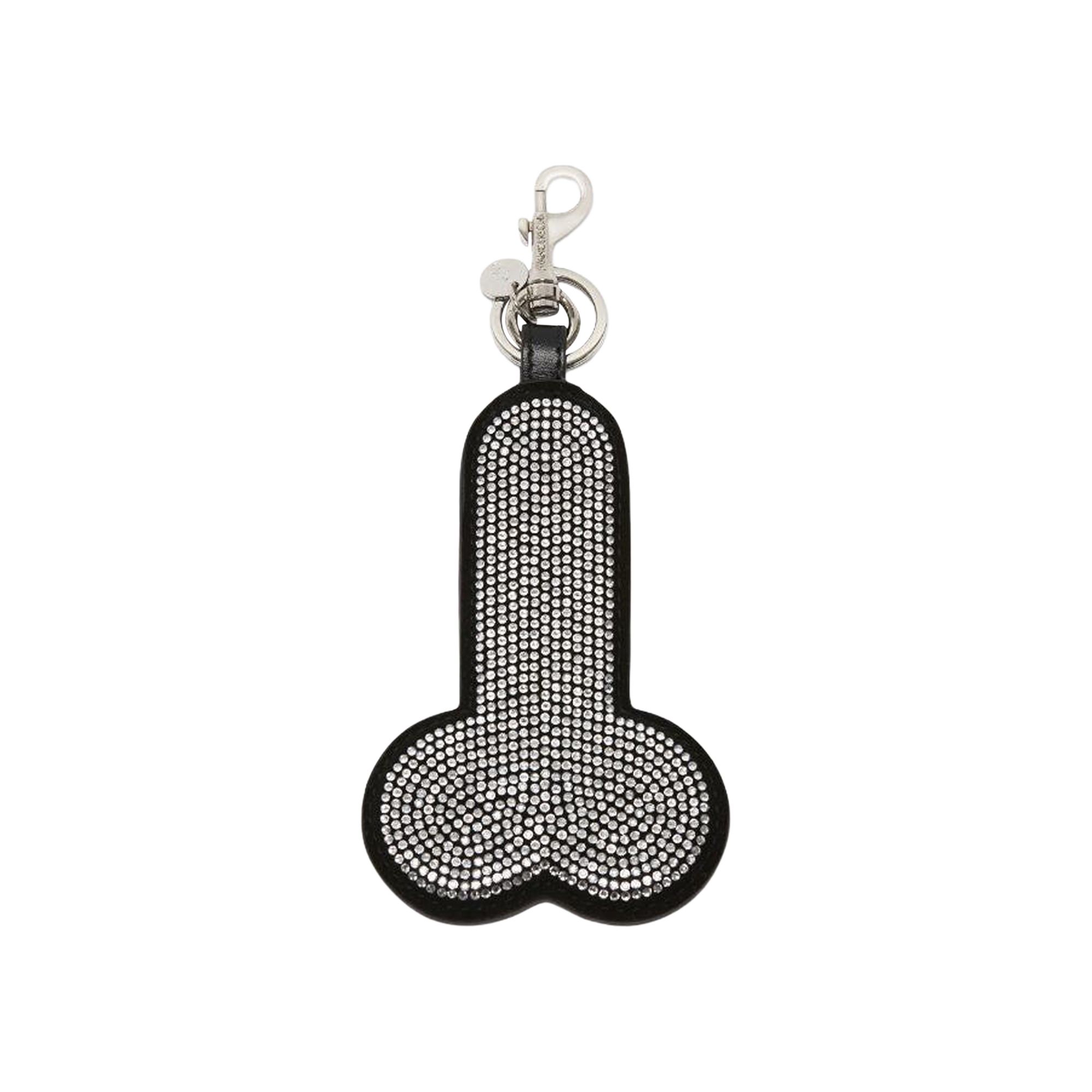 Pre-owned Jw Anderson Crystal Penis Keyring 'black' | Men's Size Onesize