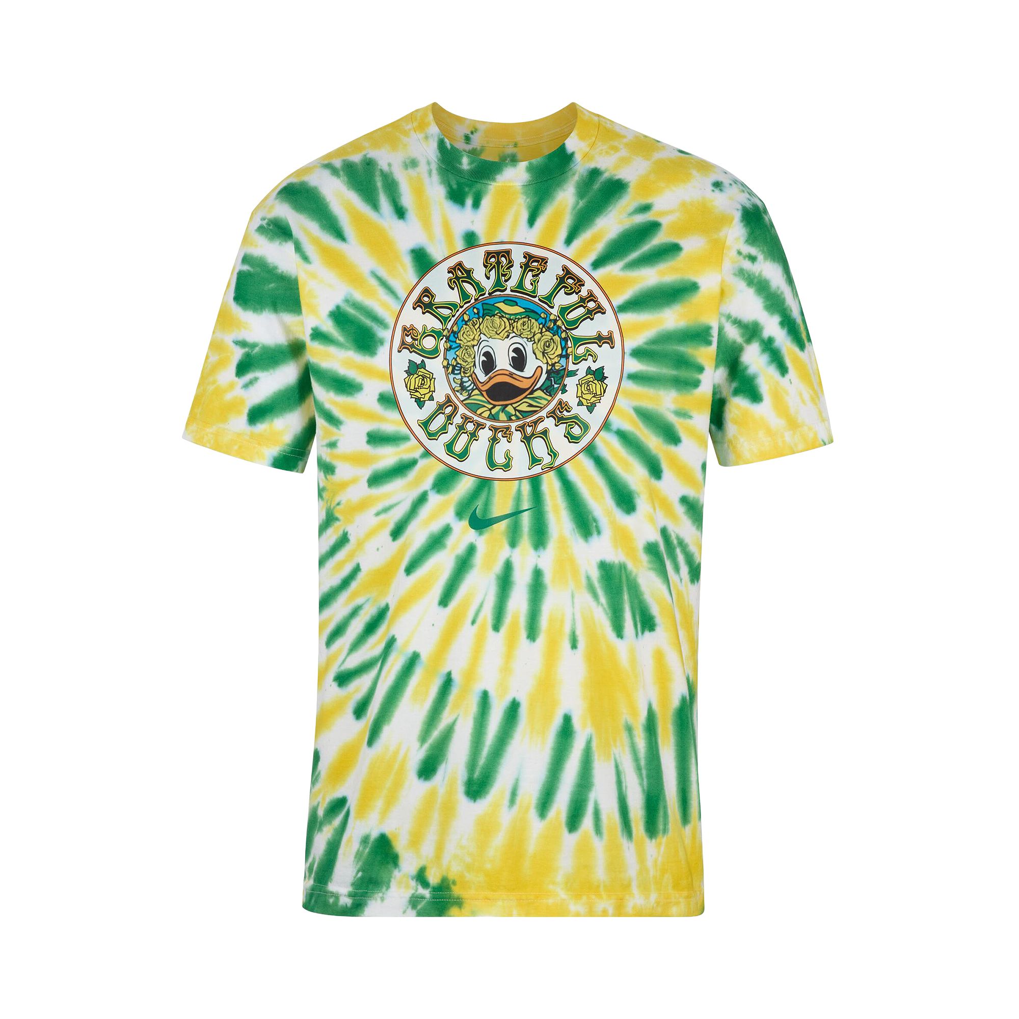 Pre-owned Nike X Class Trip X Grateful Dead X Oregon Duck & Roses T-shirt 'tie-dye' | Yellow | Men's Size L