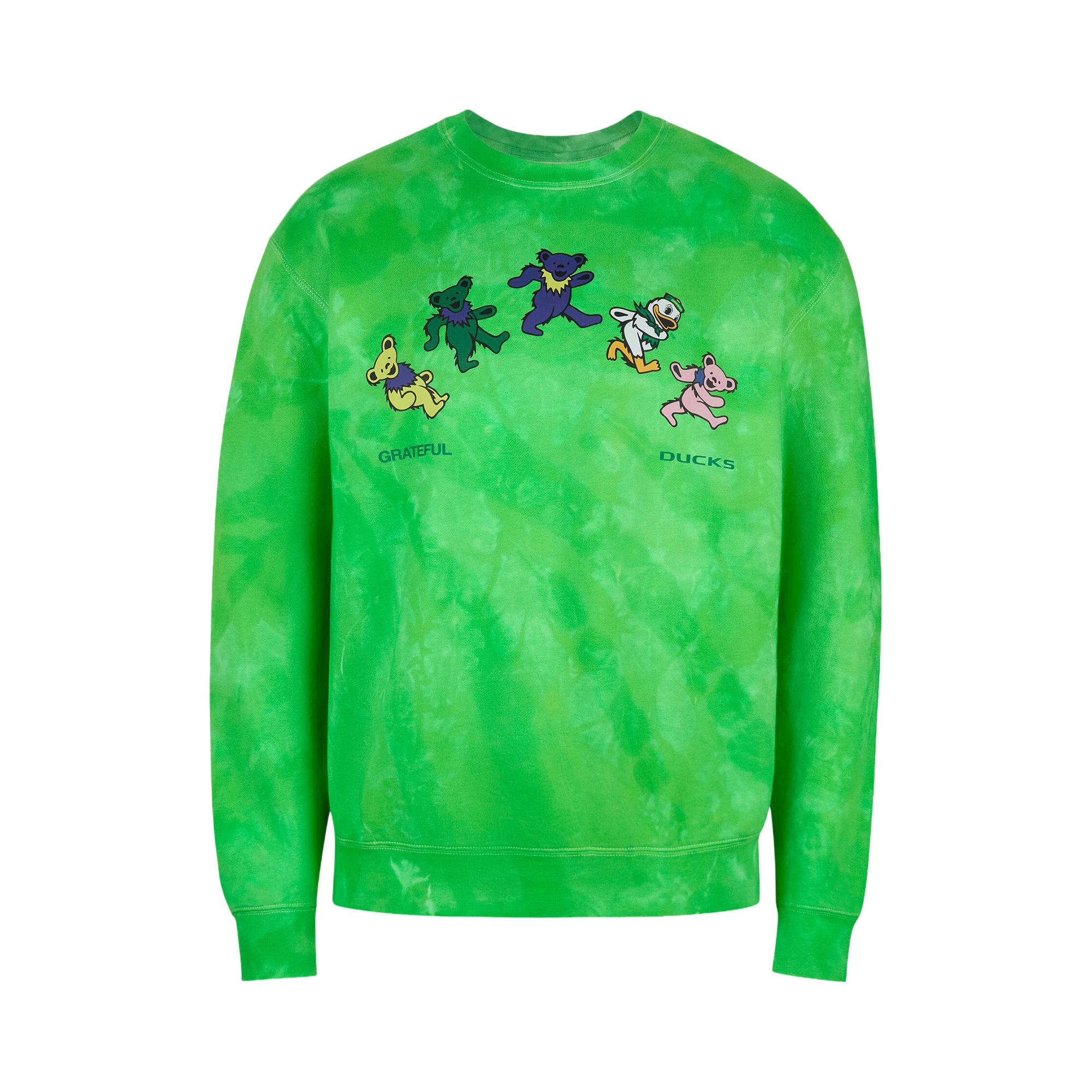 Pre-owned Nike X Class Trip X Grateful Dead X Oregon Grateful Duck Rainbow Crewneck 'tie-dye' | Green | Men's