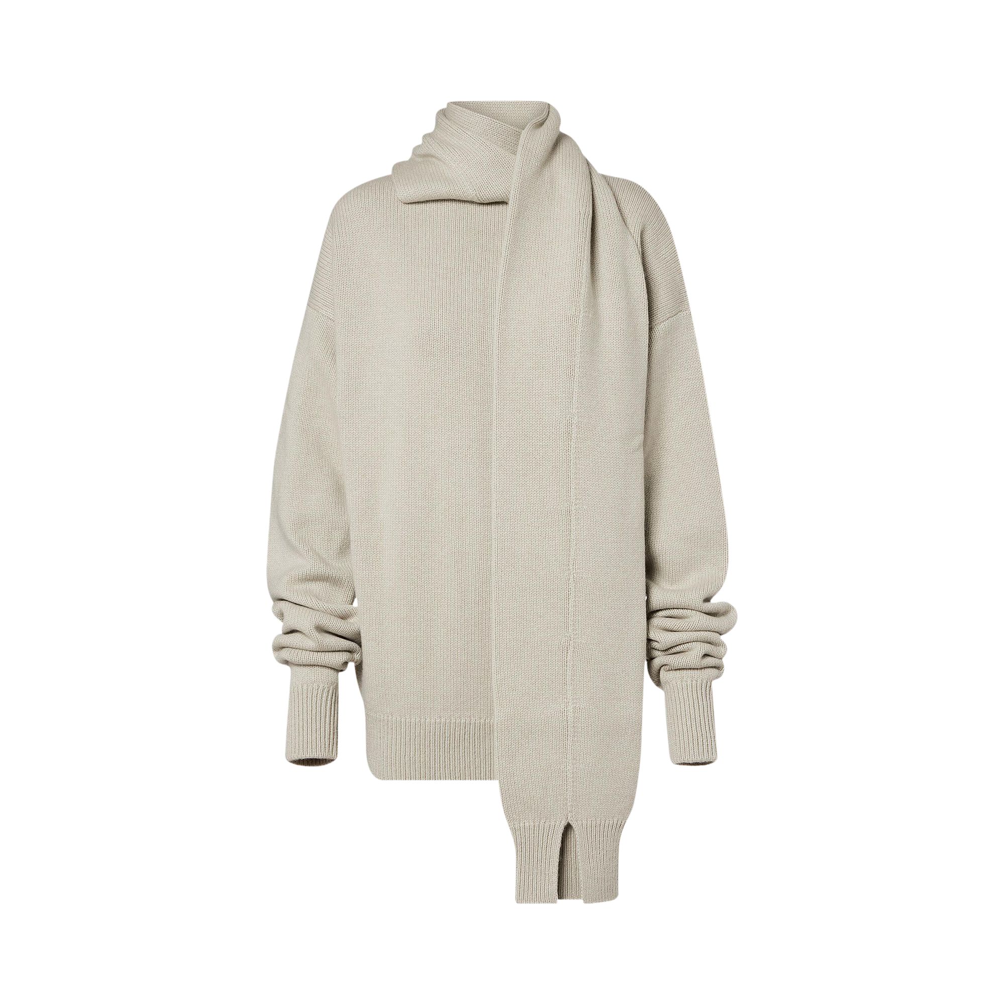 CALVIN KLEIN Pre-owned Cashmere Long-sleeve Scarf Sweater 'seed Pearl' | Cream | Women's Size S In White