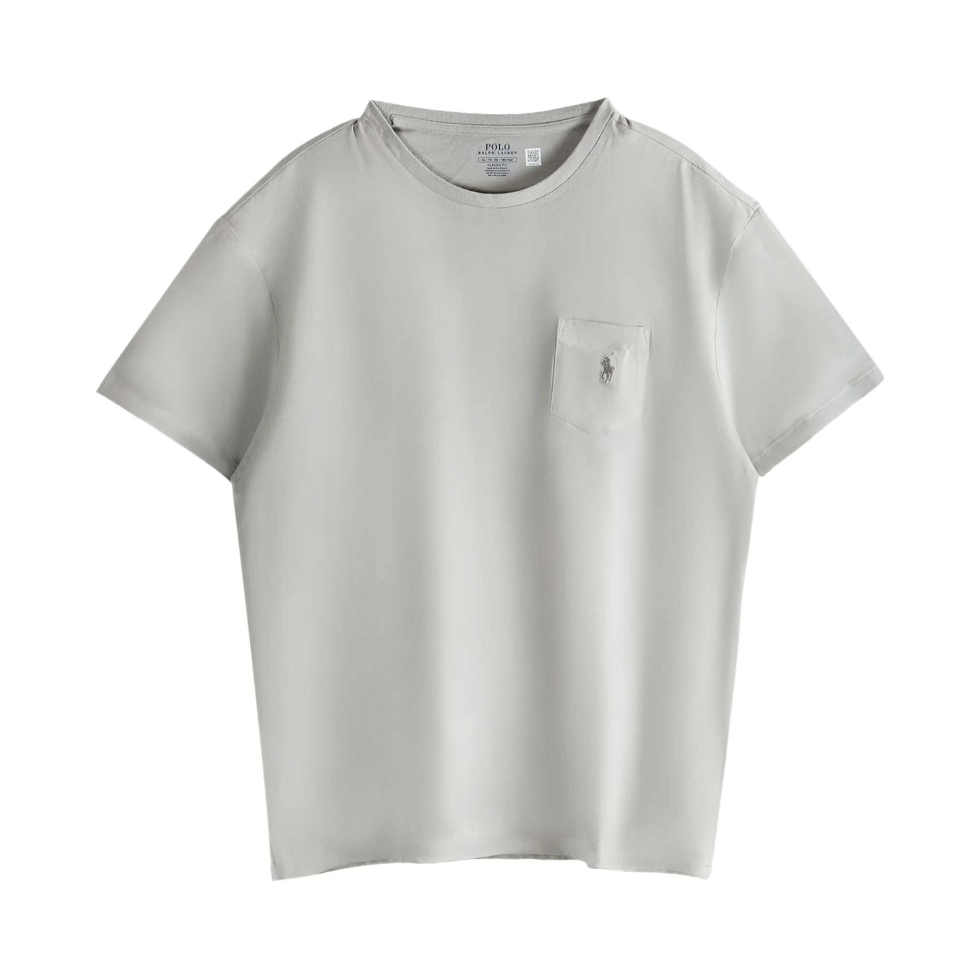 POLO RALPH LAUREN Pre-owned Short-sleeve Crewneck Pocket T-shirt 'soft Grey' | Men's Size L In Gray