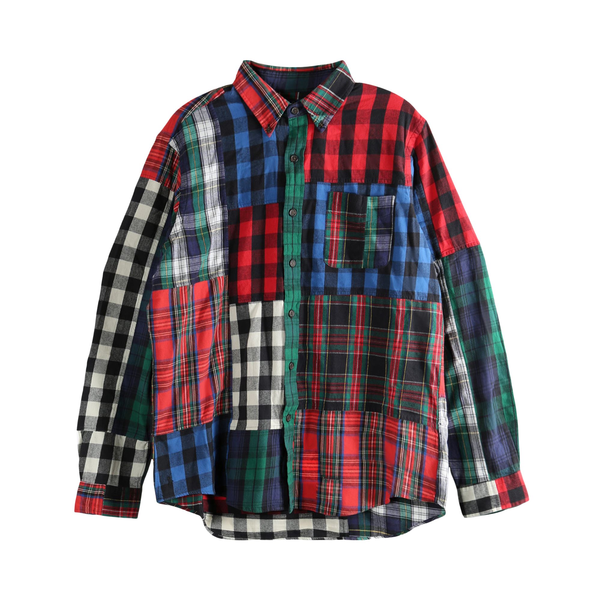 Pre-owned Polo Ralph Lauren Long-sleeve Flannel Ski Camp Shirt 'holiday Buffalo Patchwork' | Multi-color | Men