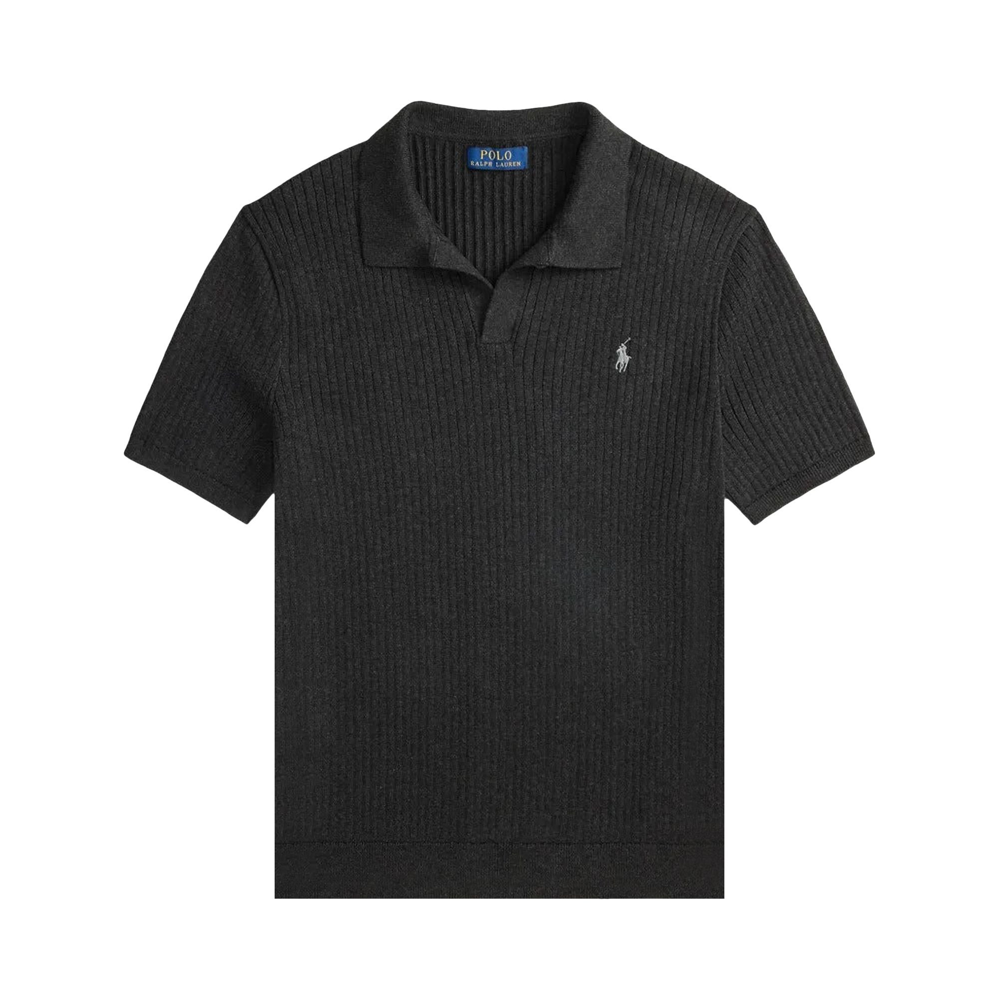 Pre-owned Polo Ralph Lauren Short-sleeve Cotton Johny Collar Polo Sweater 'granite Heather' | Grey | Men's Siz In Gray