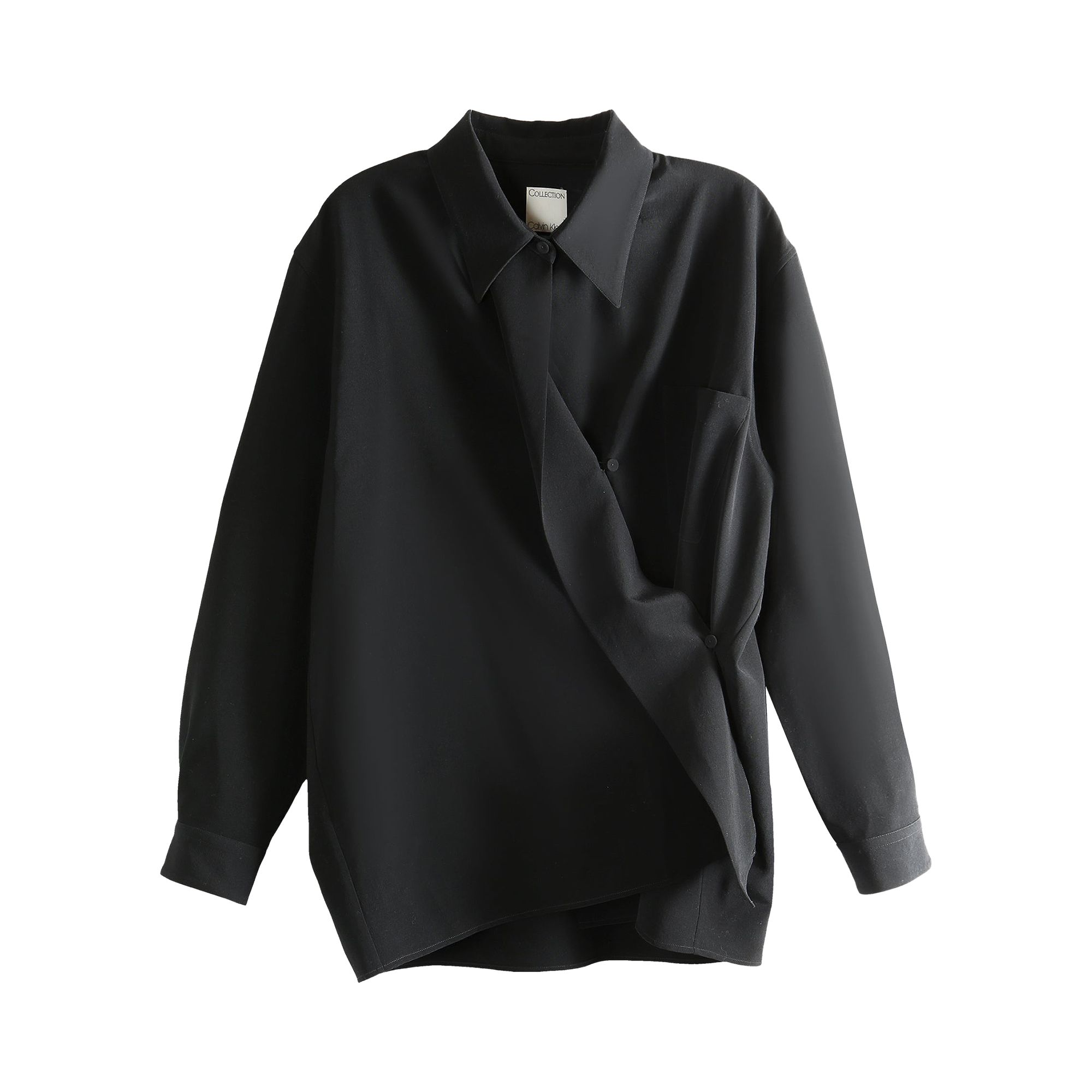 Pre-owned Calvin Klein Woven Shirting Top 'black' | Women's Size 40