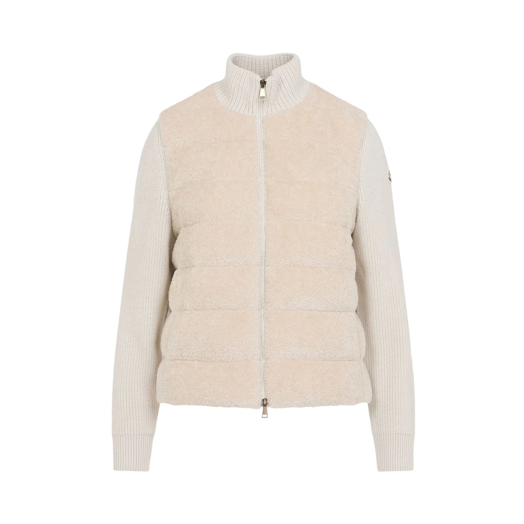 Pre-owned Moncler Stand Up Collar Zip Up Cardigan 'white' | Women's Size S