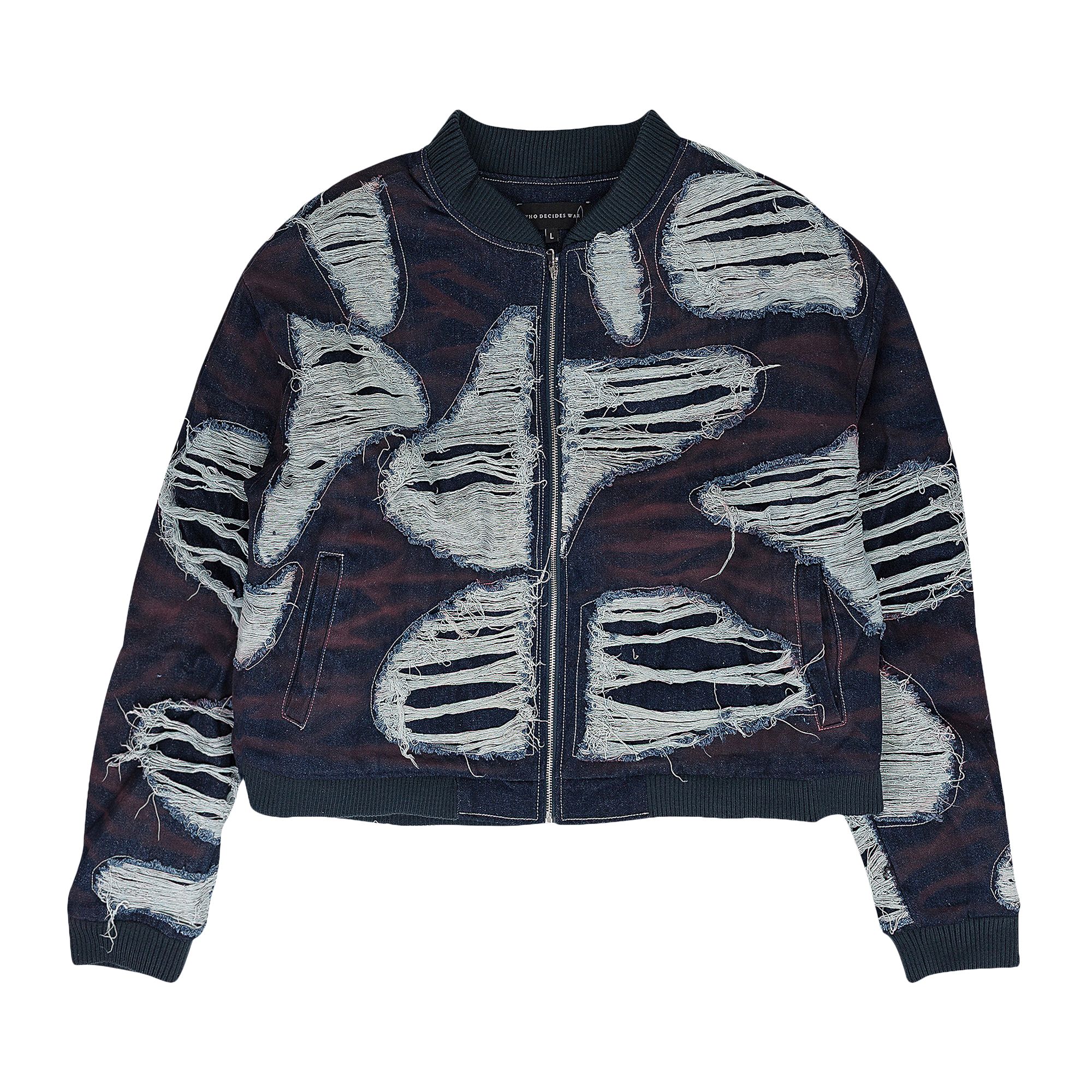 WHO DECIDES WAR Pre-owned Indy Wash Bomber 'indigo' | Blue | Men's Size L