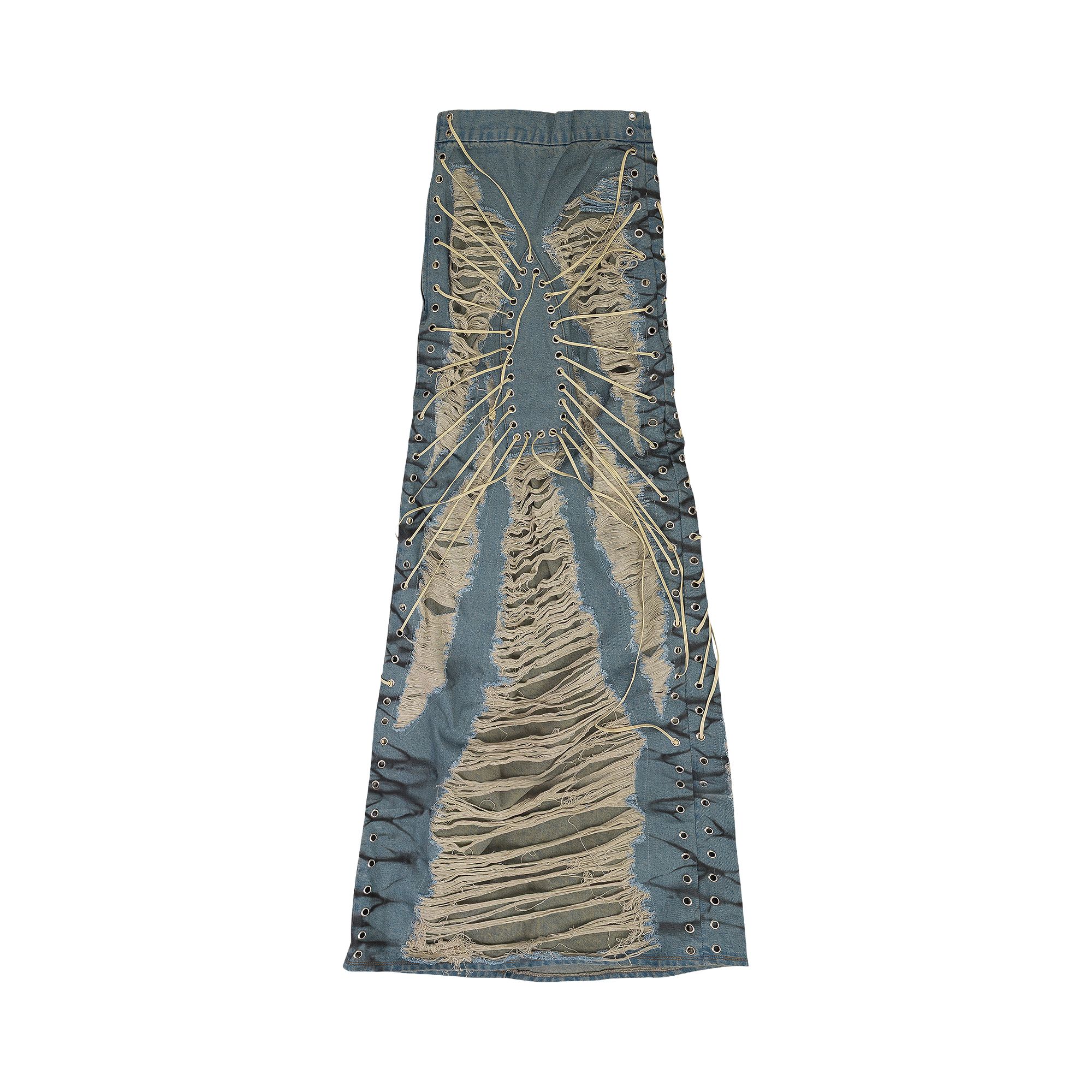 WHO DECIDES WAR Pre-owned Laced Window Maxi Skirt 'blue' | Women's Size 36