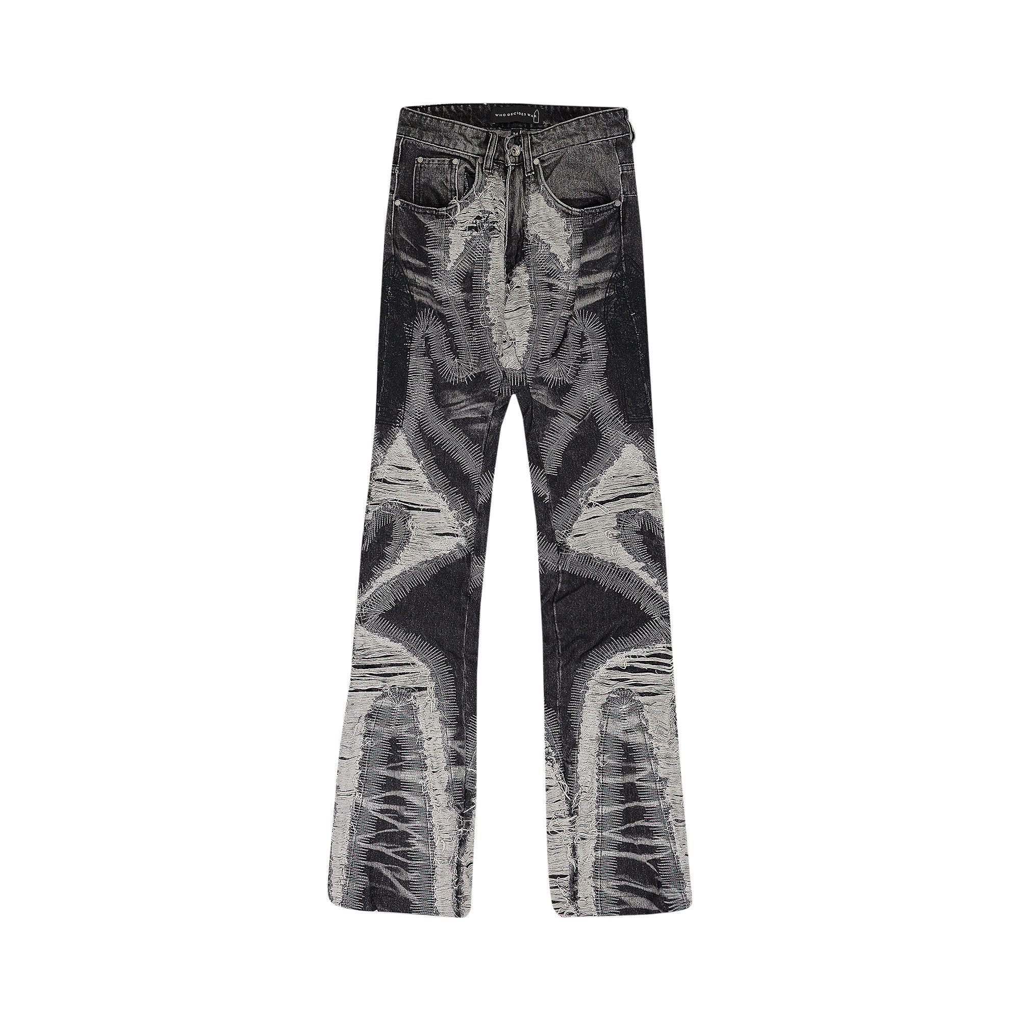 Pre-owned Who Decides War Path Wide Leg Jeans 'black' | Women's Size 24