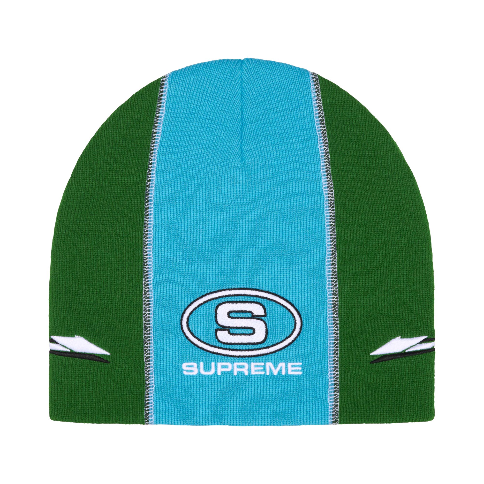 Click to view more detailed imagery on our partner's website Pre-owned Supreme Racing Panel Beanie 'light Blue' | Men's Size Onesize