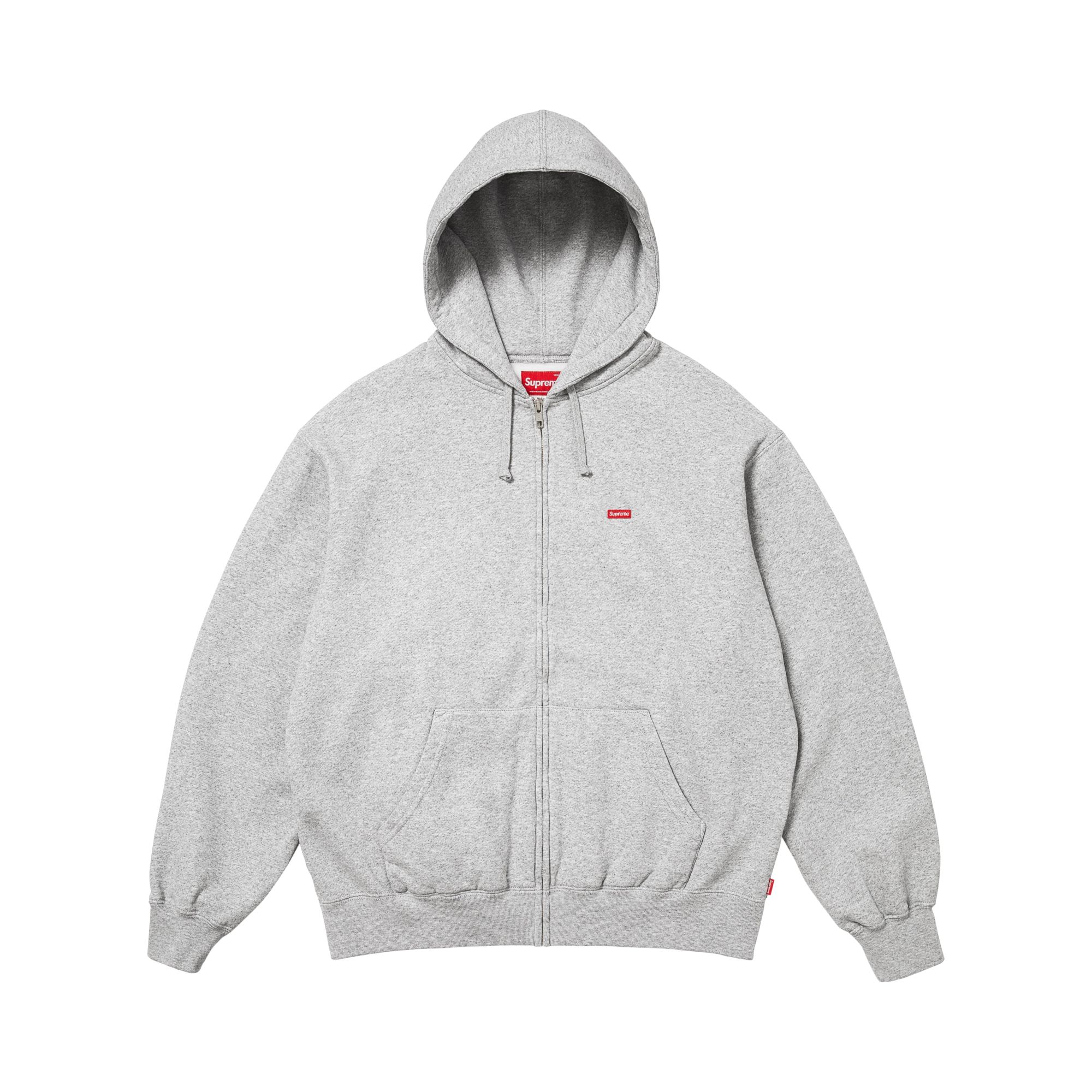 SUPREME Pre-owned Small Box Zip Up Hooded Sweatshirt 'heather Grey' | Men's Size M In Gray