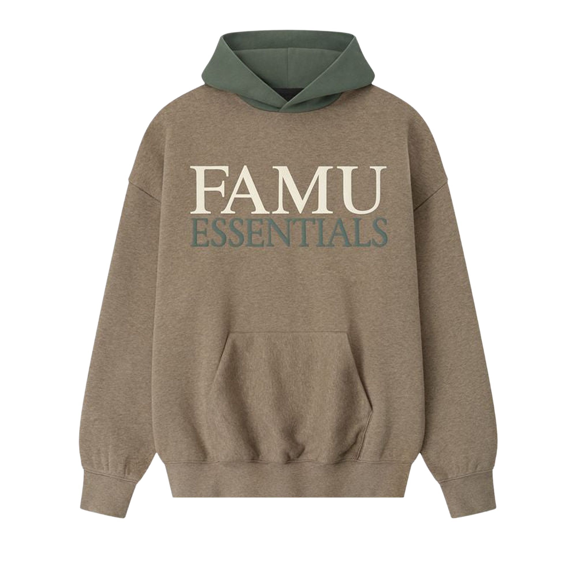 ESSENTIALS Pre-owned Fear Of God Famu Sport Hoodie 'homestead Heather/balsam Green' | Tan | Men's Size L In Brown