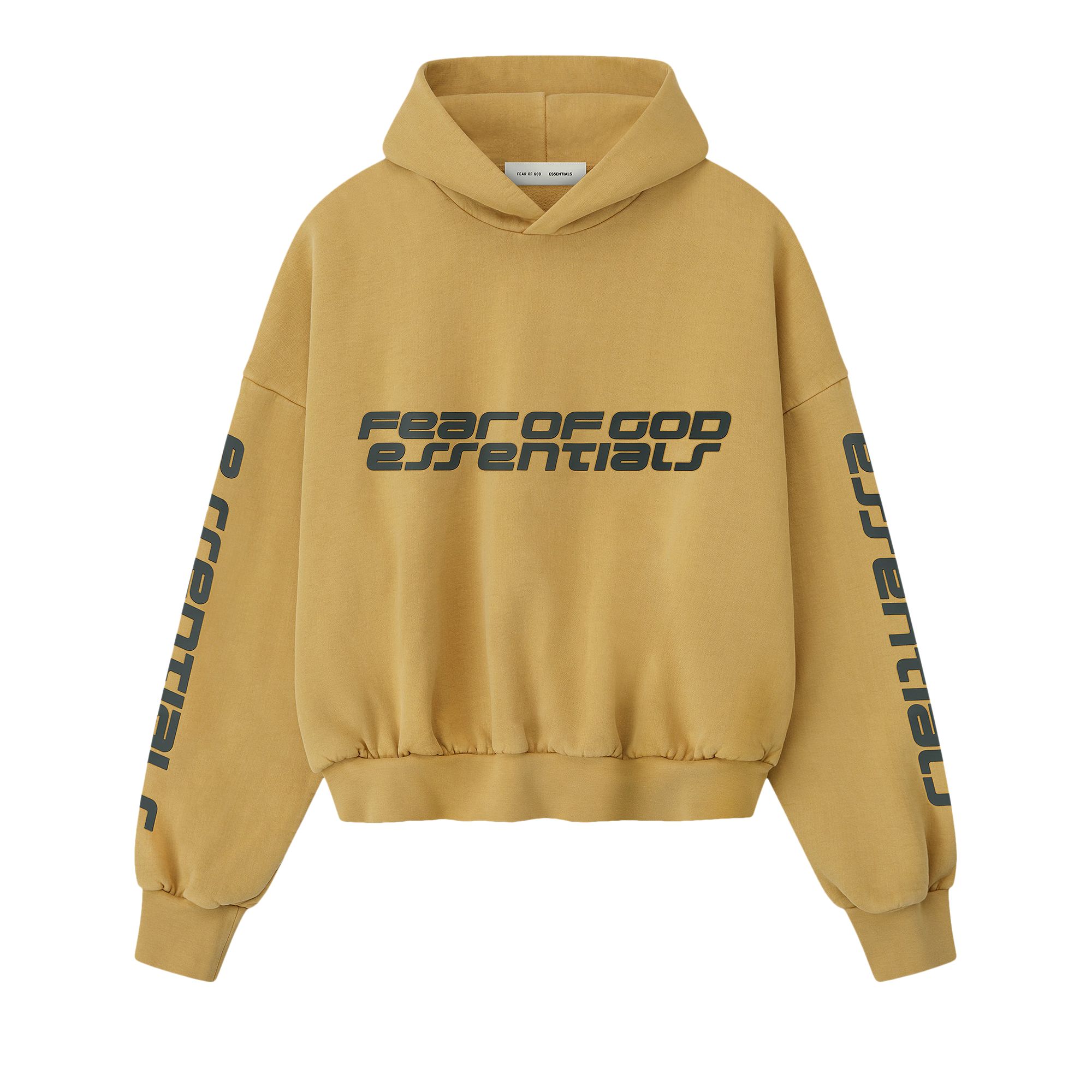 ESSENTIALS Pre-owned Fear Of God Cropped Relaxed Hoodie 'canyon' | Yellow | Men's Size Xl