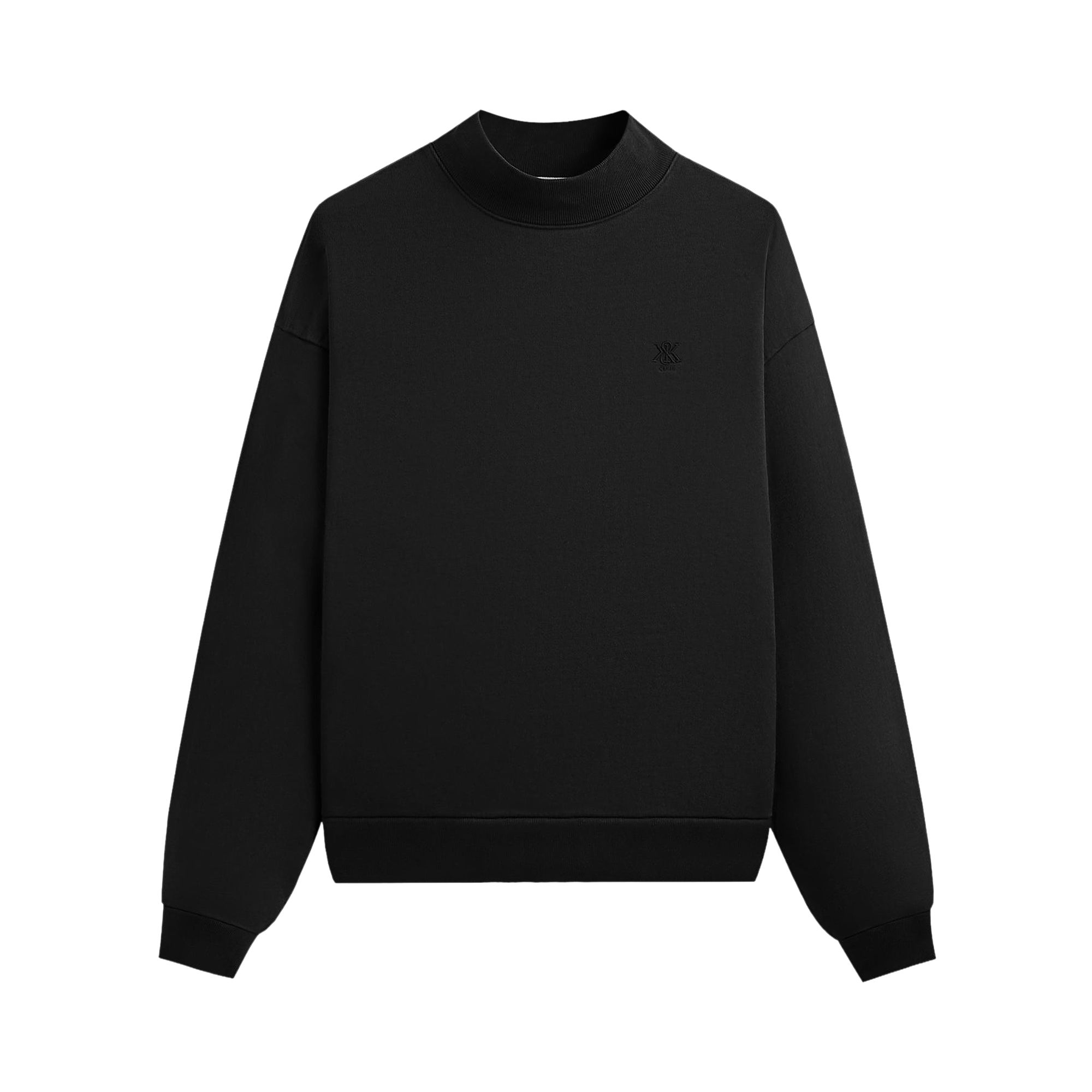 Pre-owned Kith Garment Dyed Fleece Mockneck Sweatshirt 'black' | Men's Size Xs