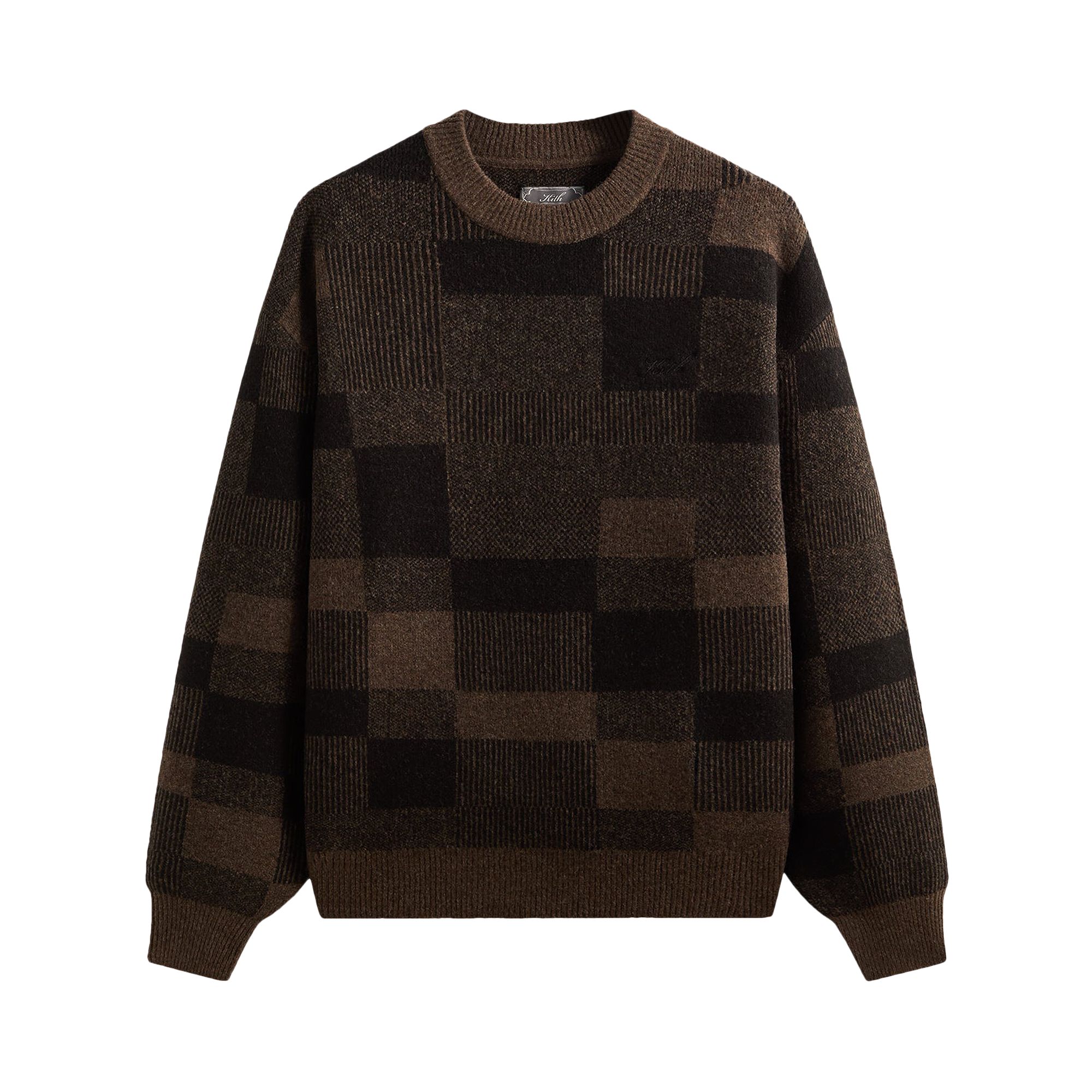 Pre-owned Kith Lewis Check Sweater 'kindling' | Brown | Men's Size Xl