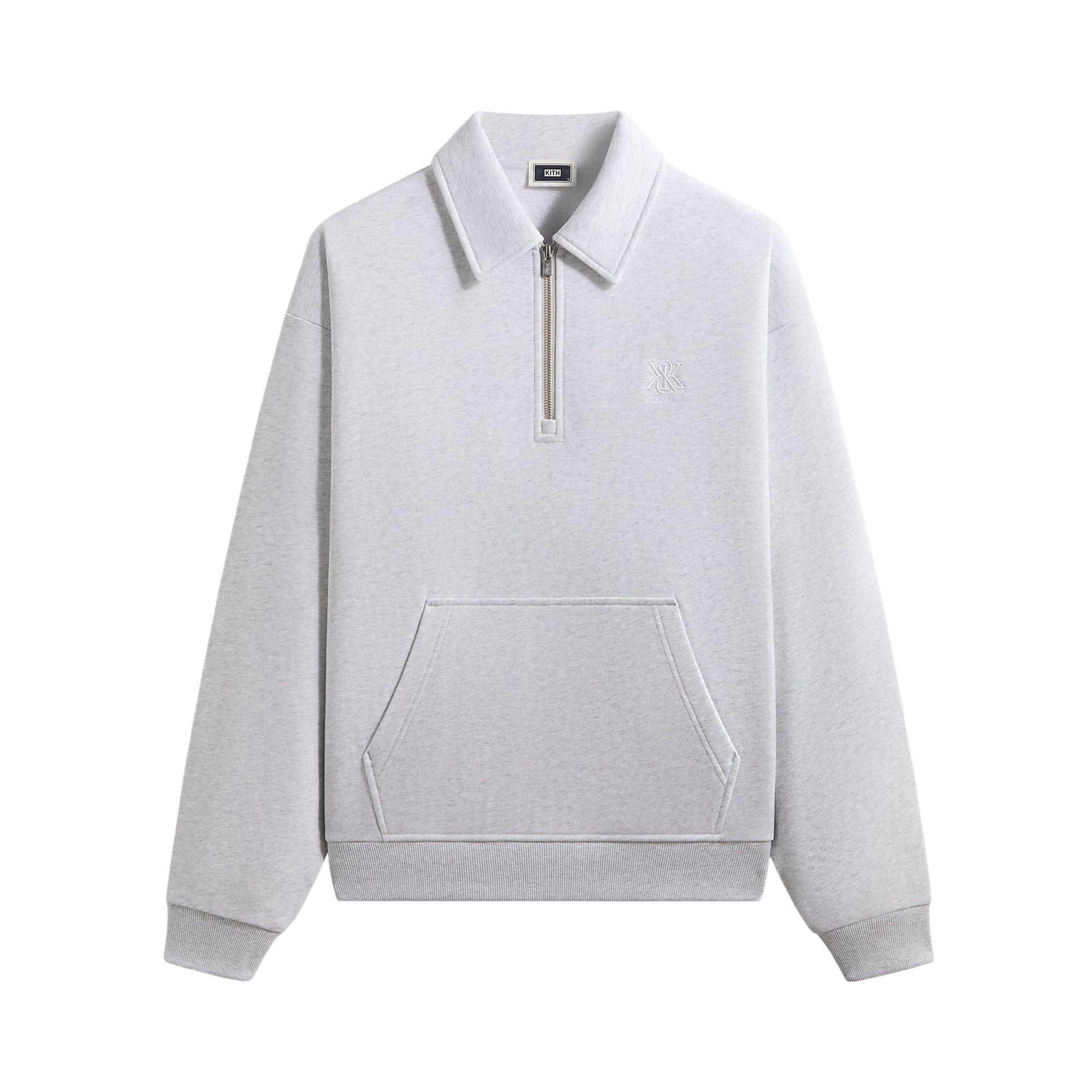 Pre-owned Kith Quarter Zip Popover Sweatshirt 'light Heather Grey' | Men's Size Xl In Gray