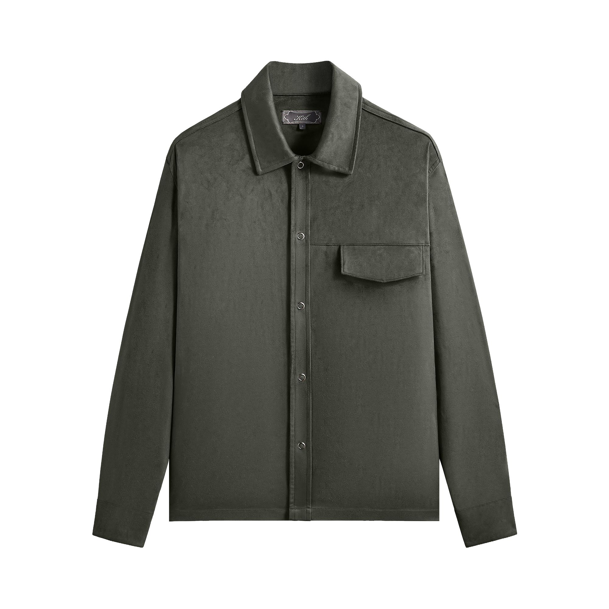 Pre-owned Kith Montague Microsuede Shirt 'cypress' | Green | Men's Size S