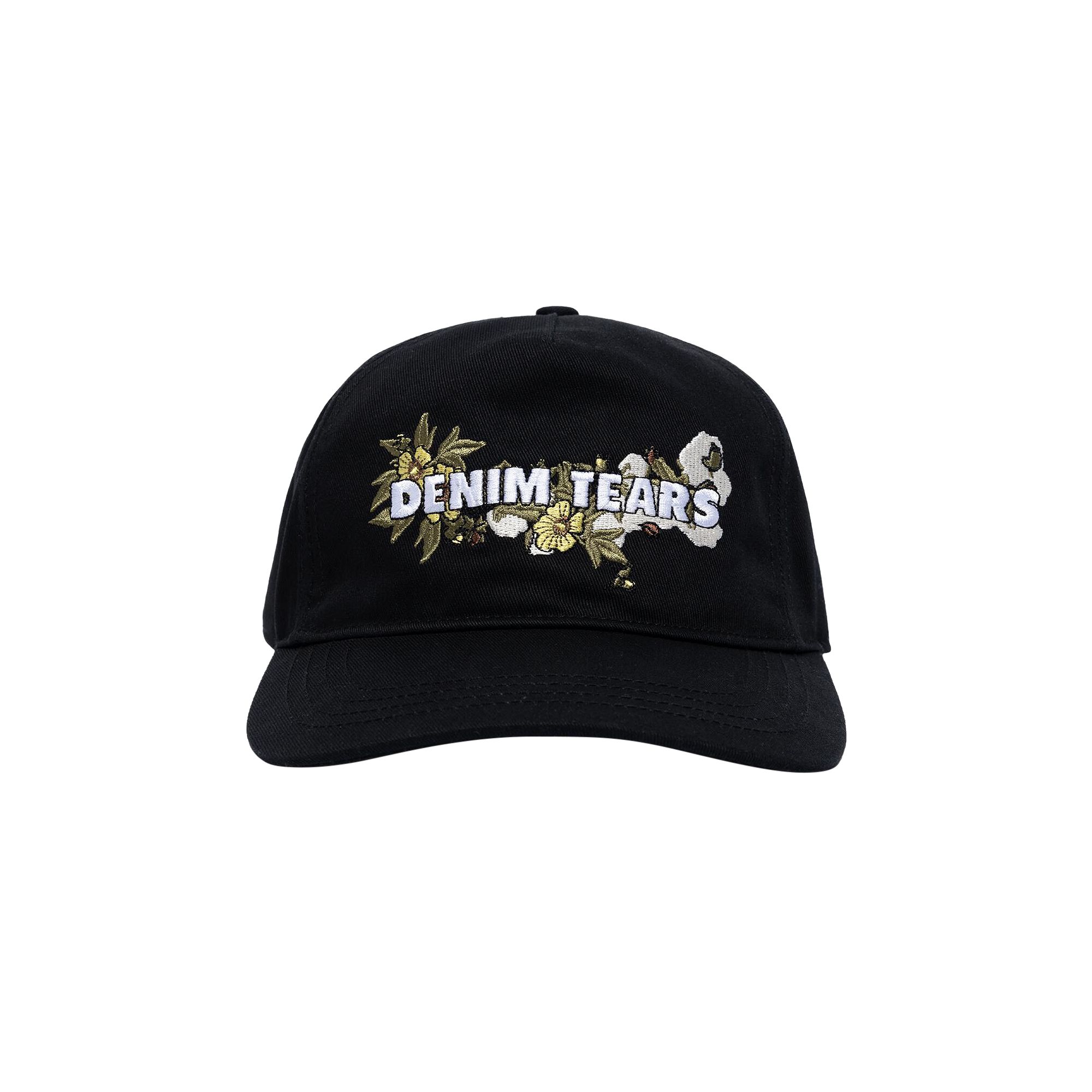 Pre-owned Denim Tears Floral Logo Trucker Hat 'black' | Men's Size Onesize