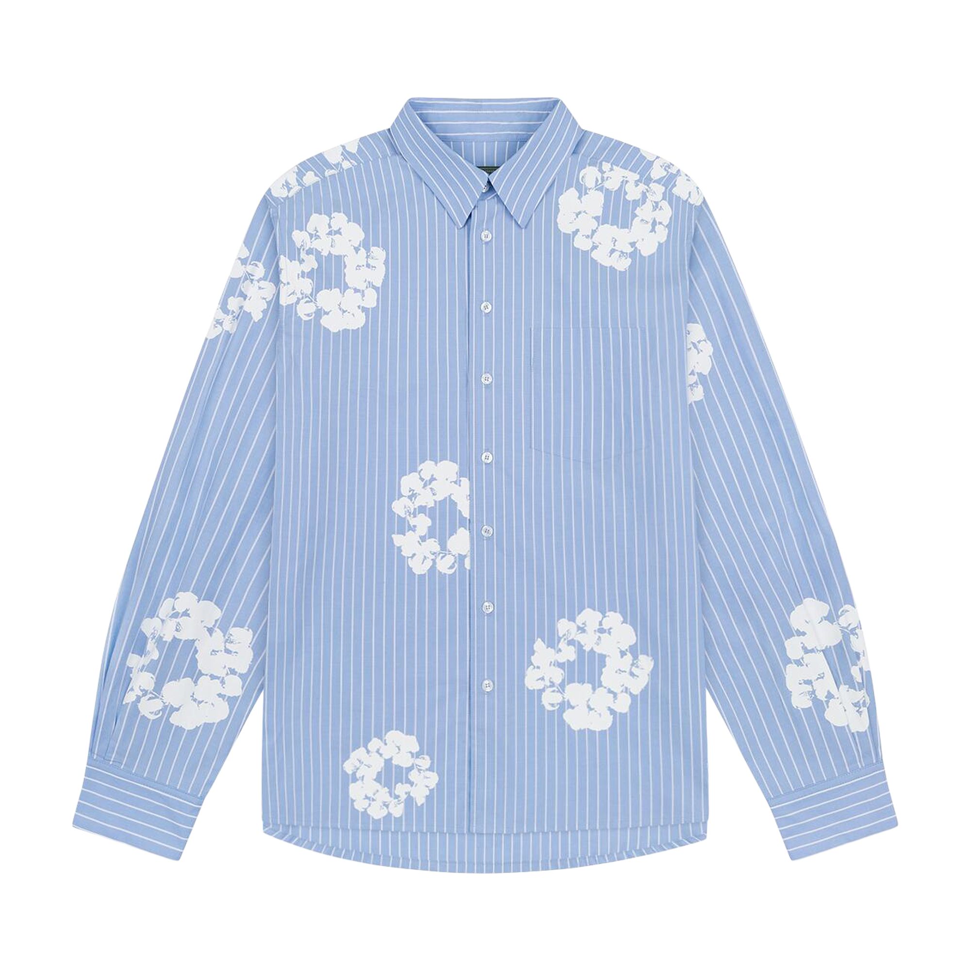 Pre-owned Denim Tears Cotton Wreath Oxford Shirt 'blue' | Men's Size L