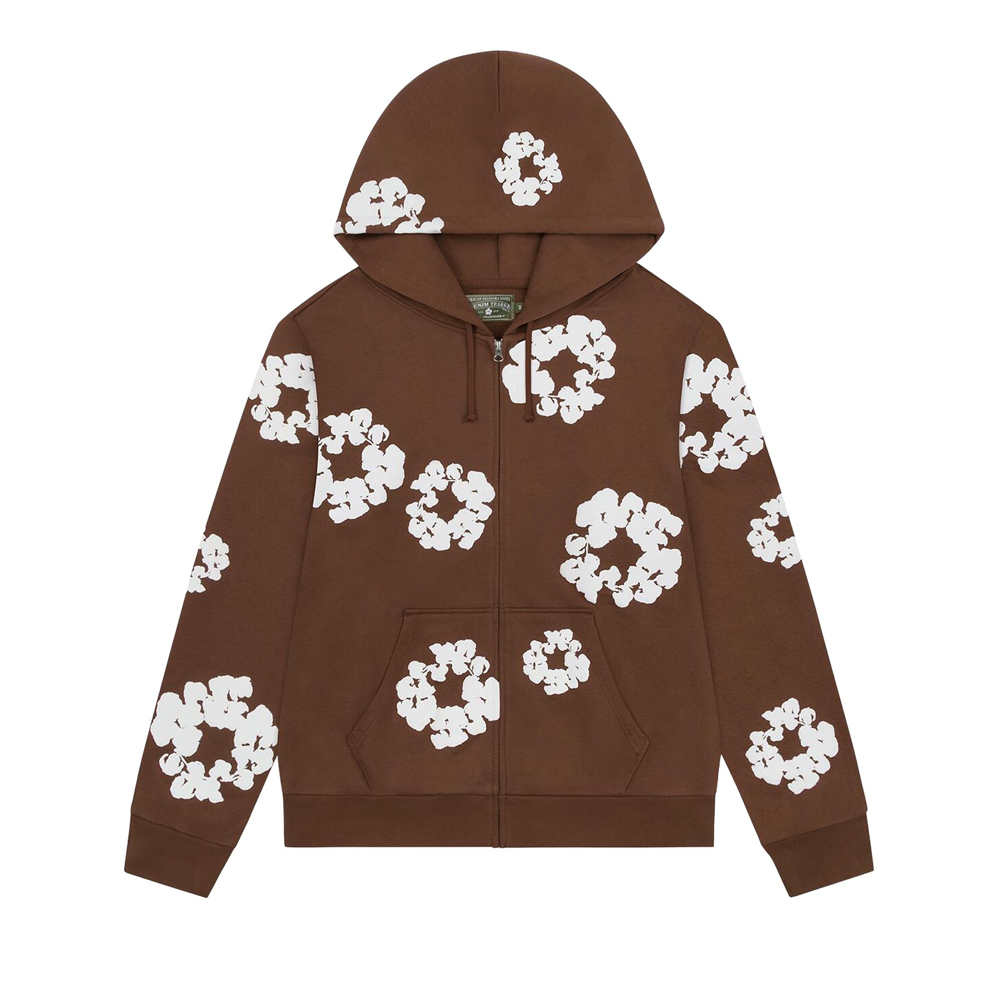 DENIM TEARS Pre-owned Cotton Wreath Zip Hoodie 'brown' | Men's Size M