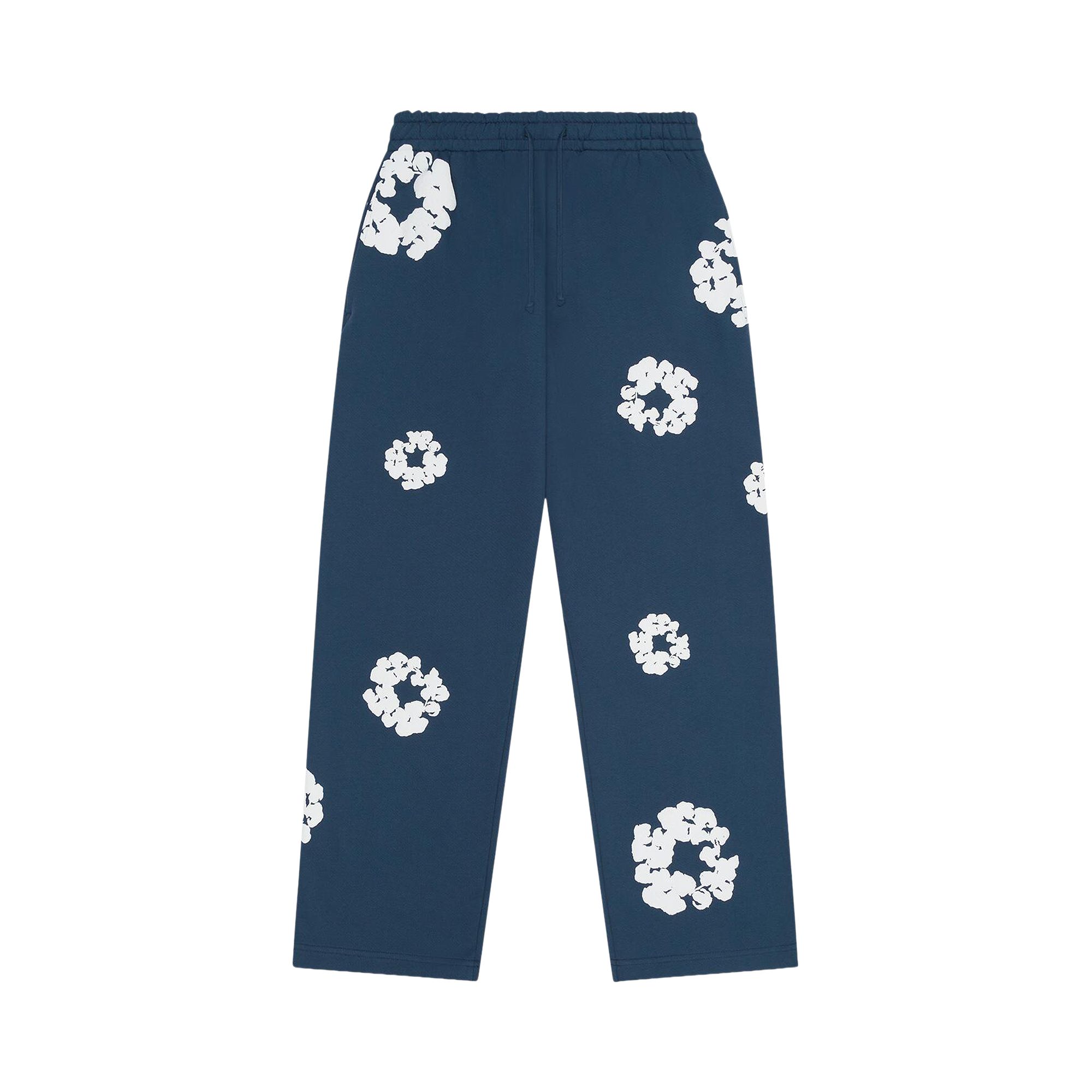 DENIM TEARS Pre-owned Cotton Wreath Baggy Sweatpants 'navy' | Blue | Men's Size Xxl