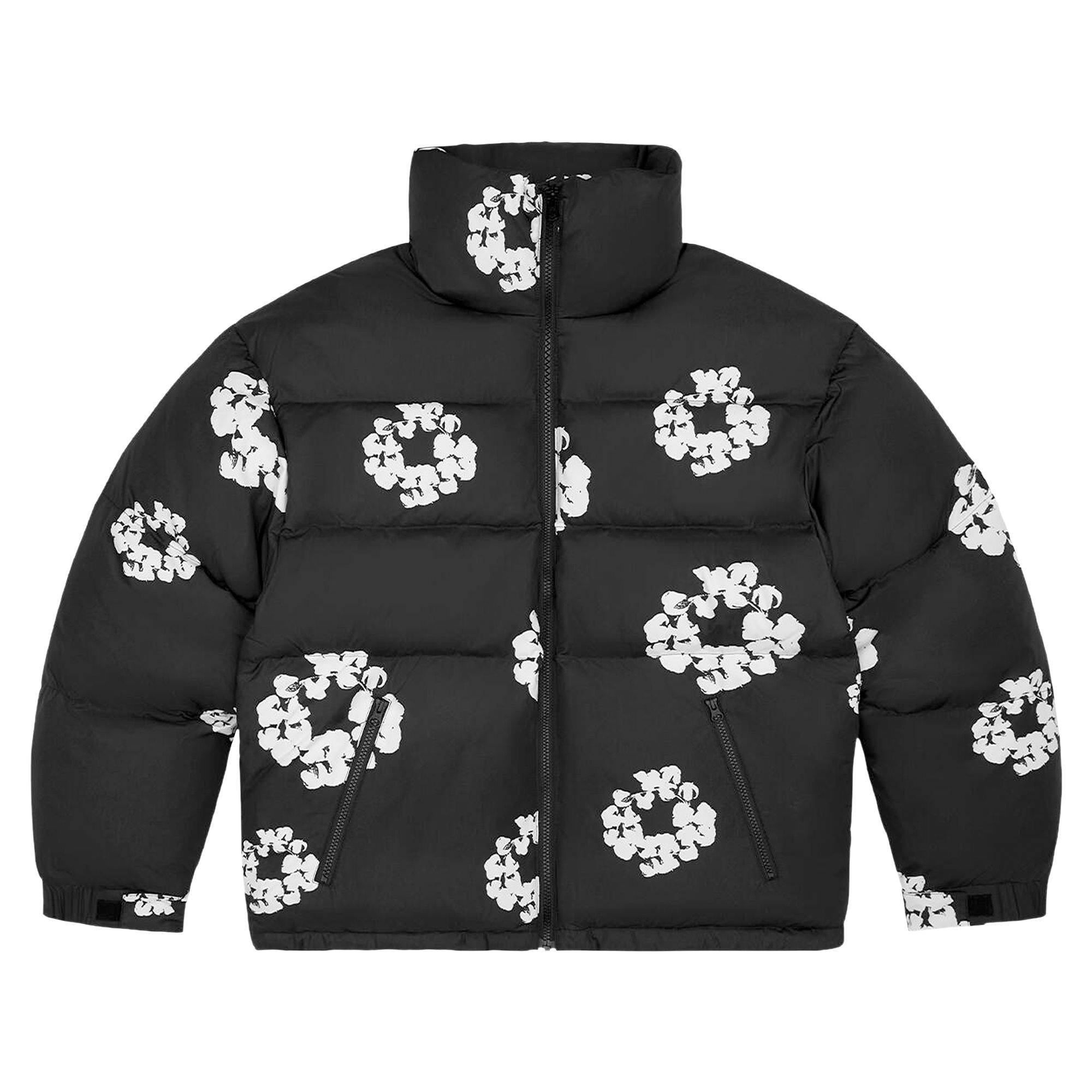 Pre-owned Denim Tears Cotton Wreath Puffer Jacket 'black' | Men's Size Xl