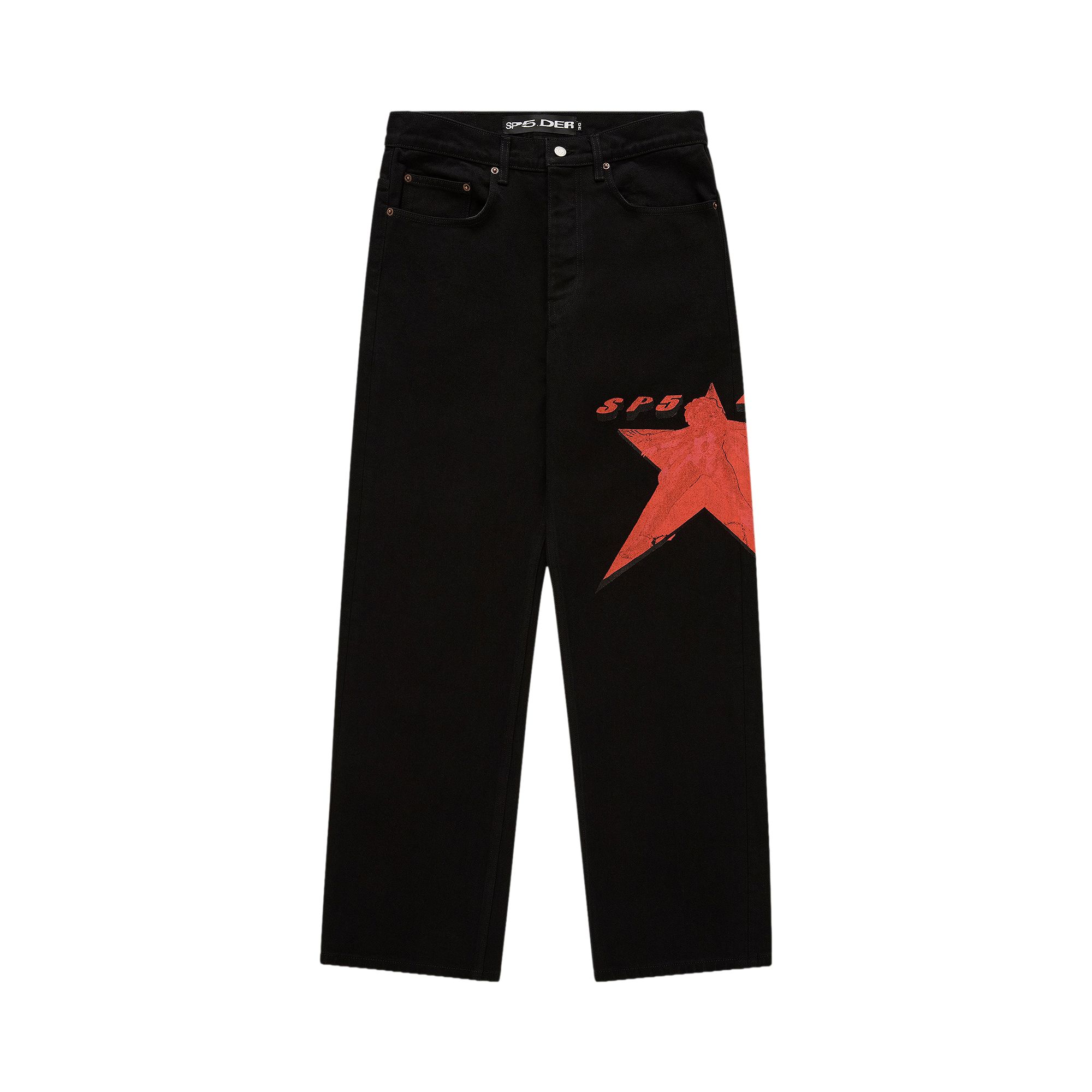 Pre-owned Sp5der Star Girl Denim 'black' | Men's Size 38