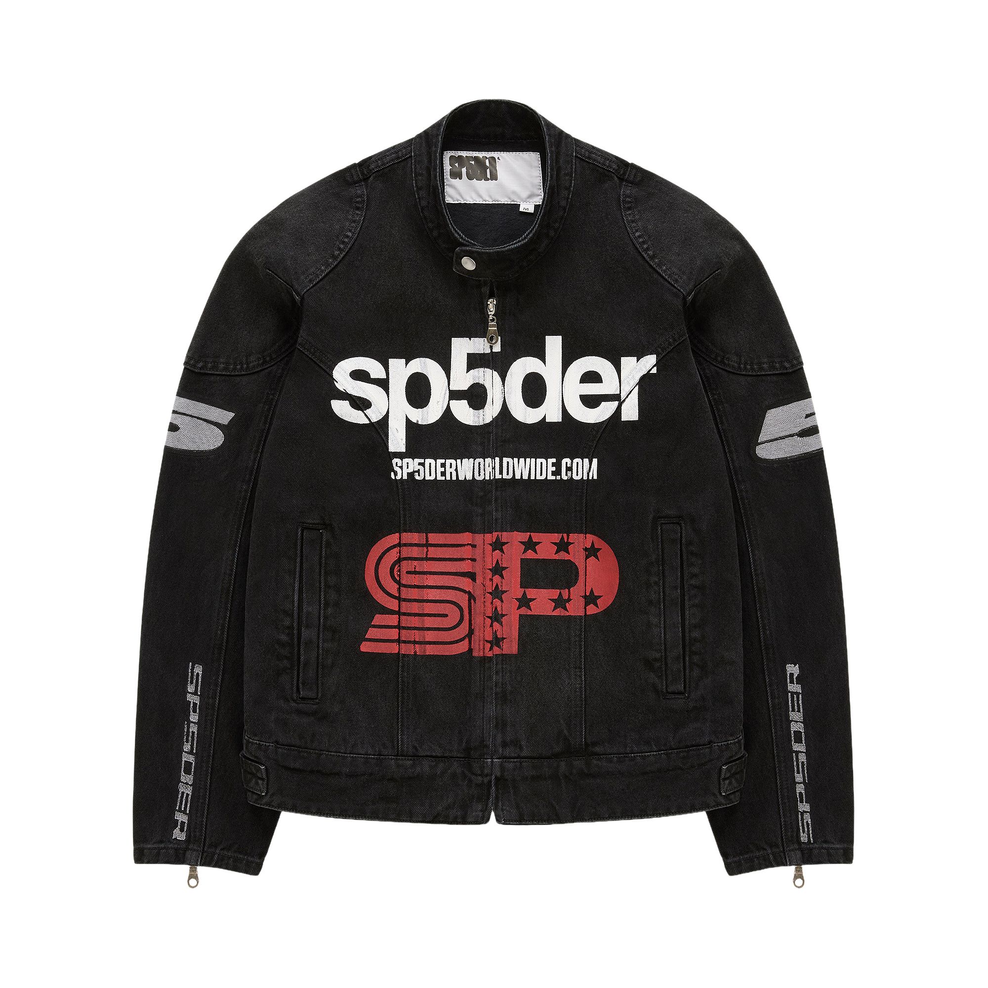 Pre-owned Sp5der Motorsport Denim Jacket 'black' | Men's Size Xxl