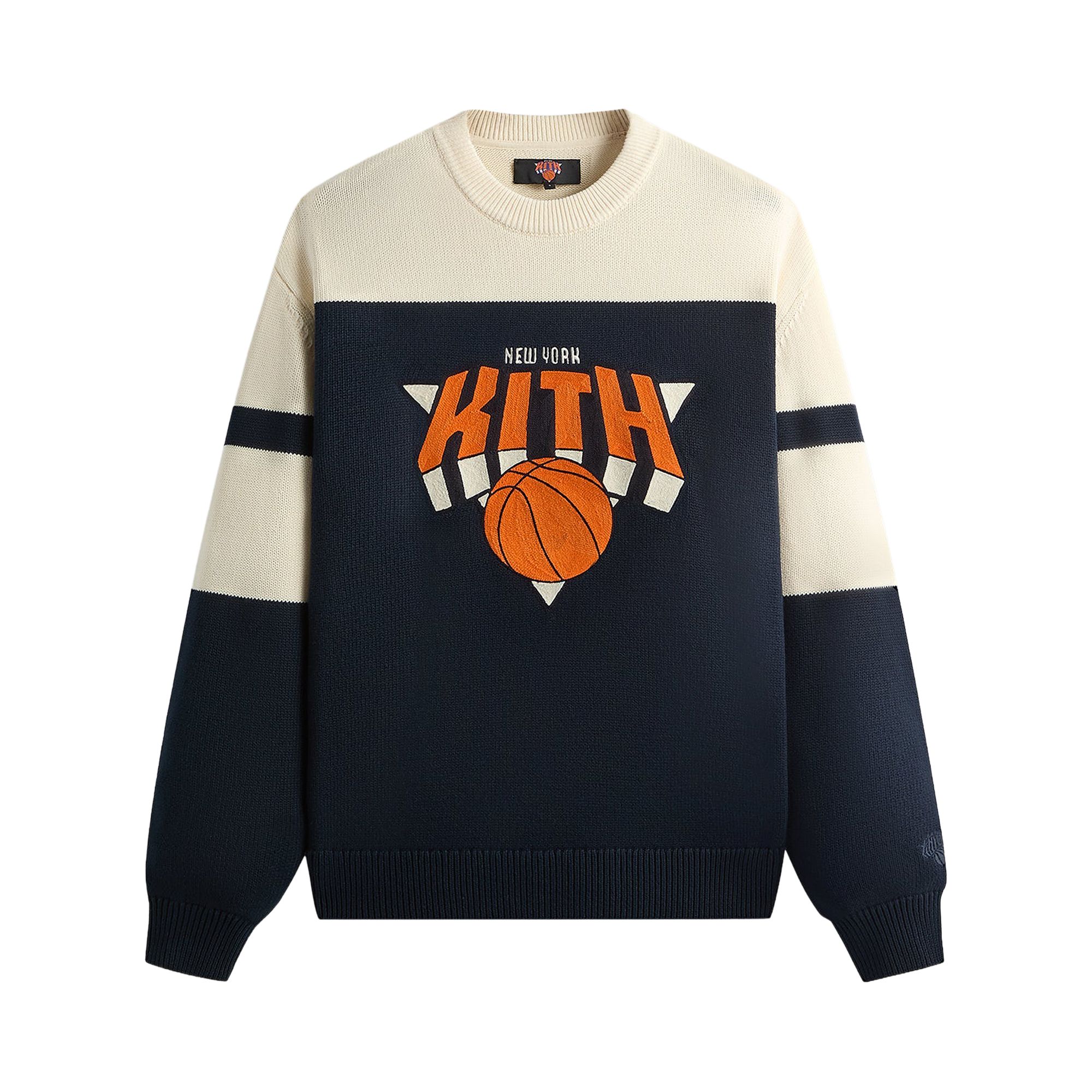 Pre-owned Kith For The New York Knicks Logo Crewneck Sweater 'nocturnal' | Black | Men's Size L
