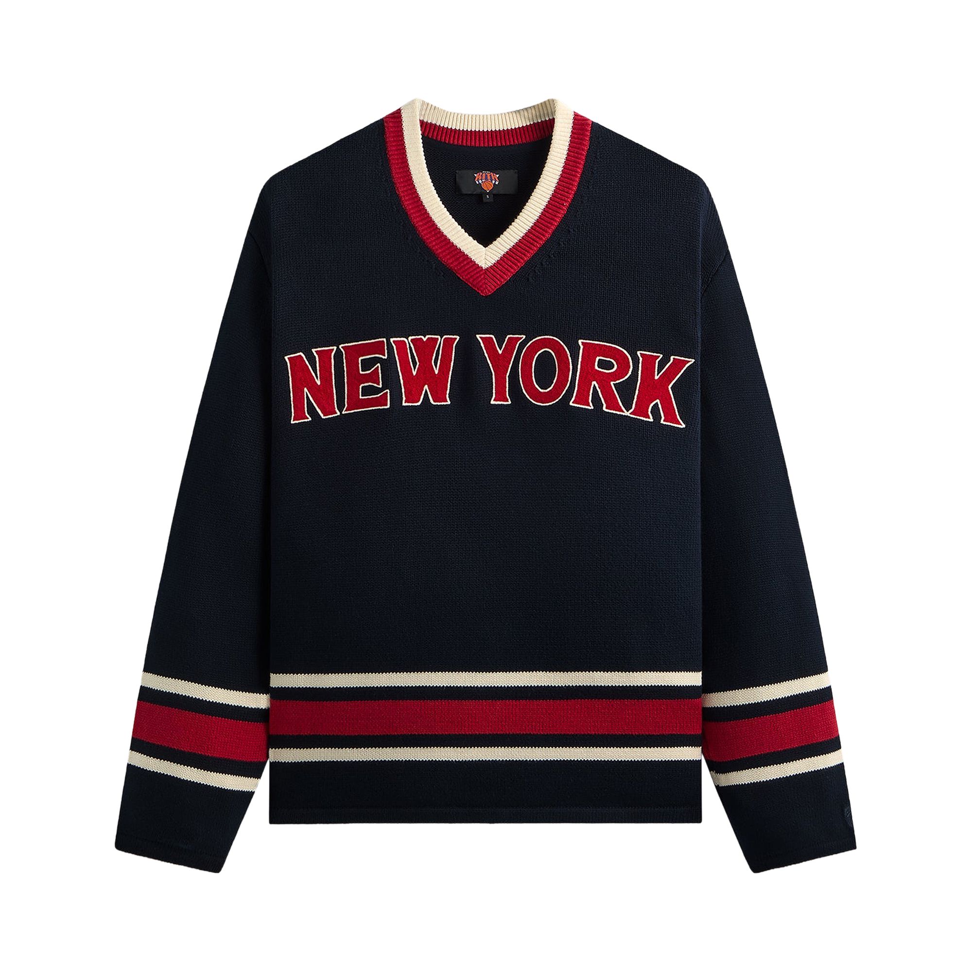 KITH Pre-owned For The New York Knicks Classic Beau Knit Sweater 'nocturnal' | Black | Men's Size S