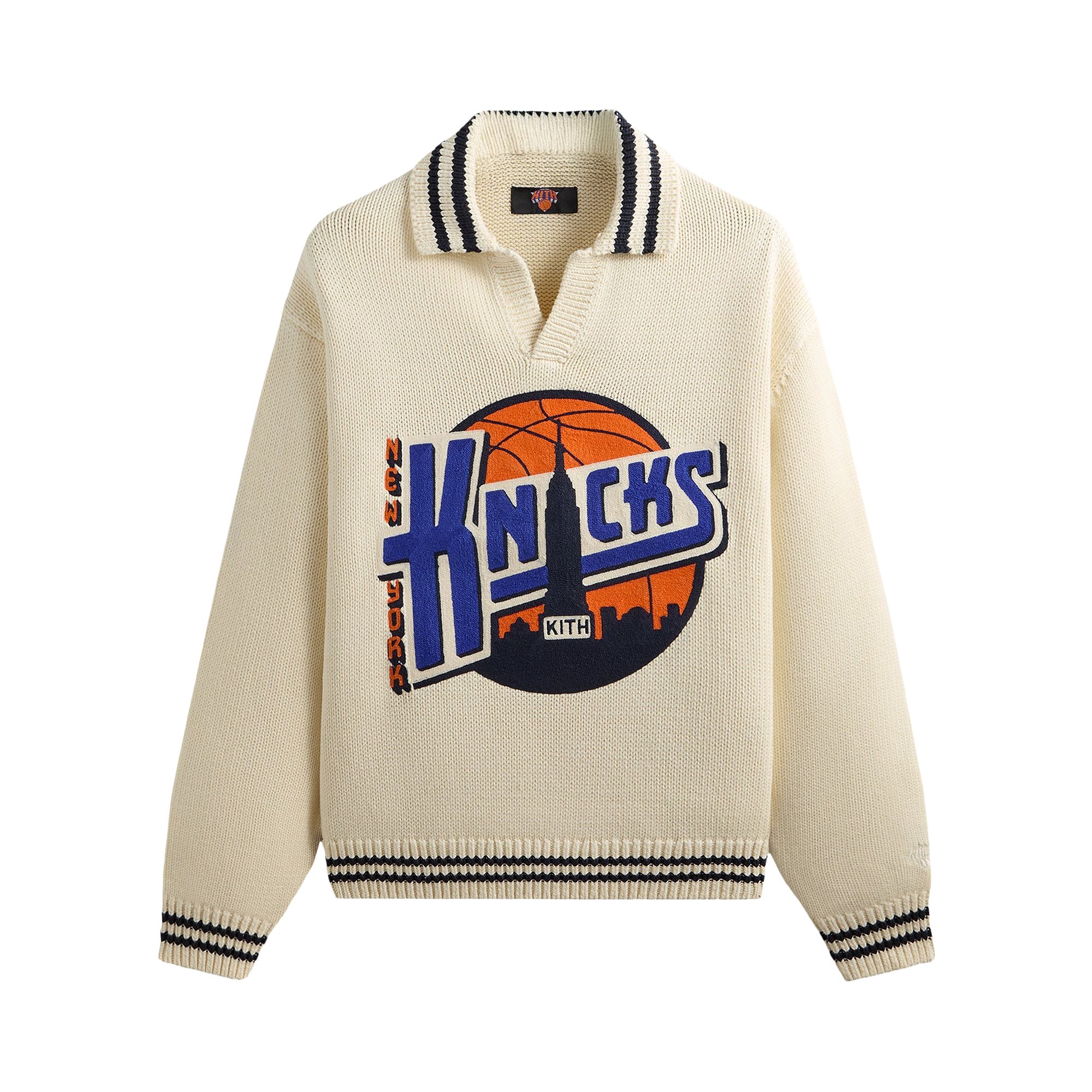 Pre-owned Kith For The New York Knicks Nelson Rugby Sweater 'sandrift' | Cream | Men's Size Xxl In White
