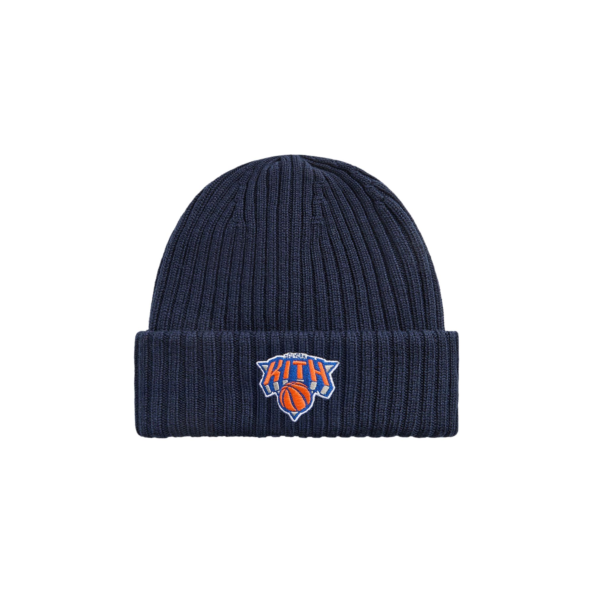 Pre-owned Kith For The New York Knicks Superman Logo Beanie 'nocturnal' | Black | Men's Size Onesize