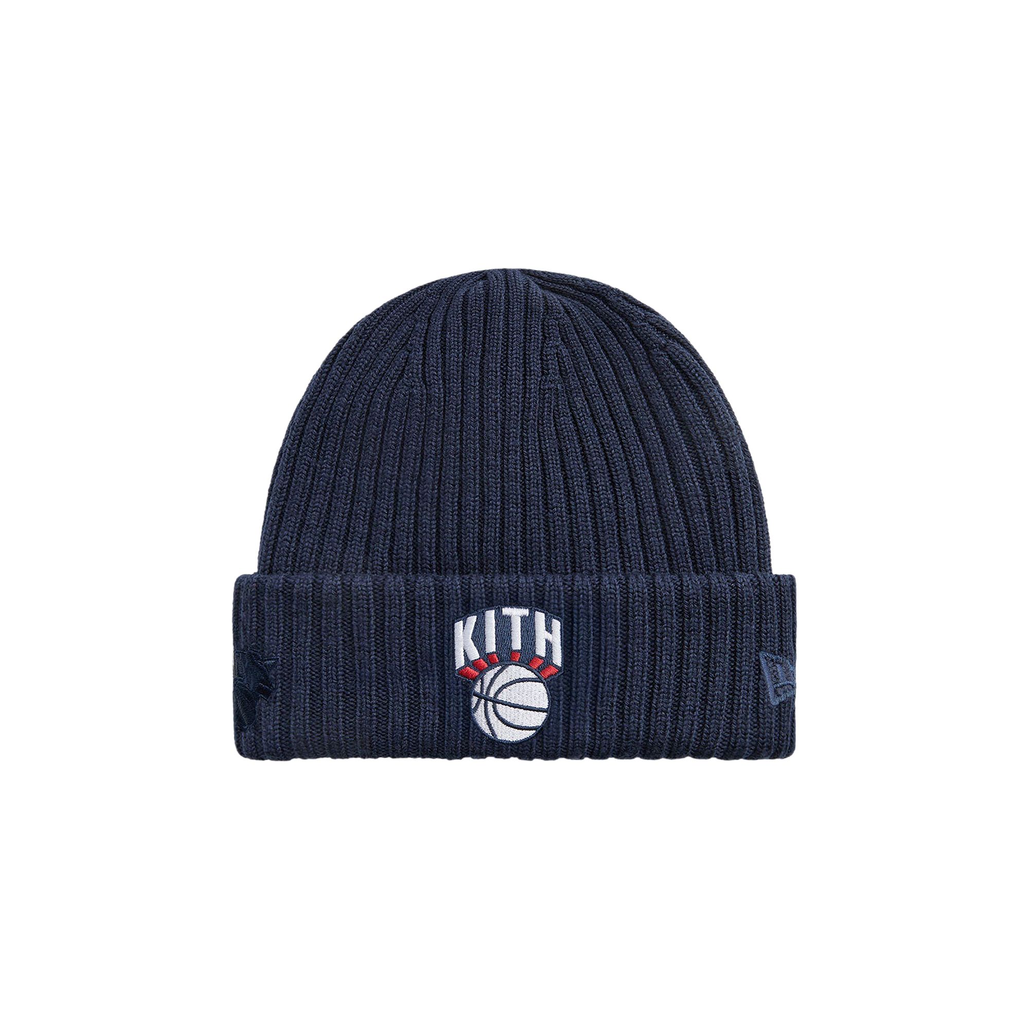 Pre-owned Kith X New Era For The New York Knicks Knit Beanie 'nocturnal' | Black | Men's Size Onesize