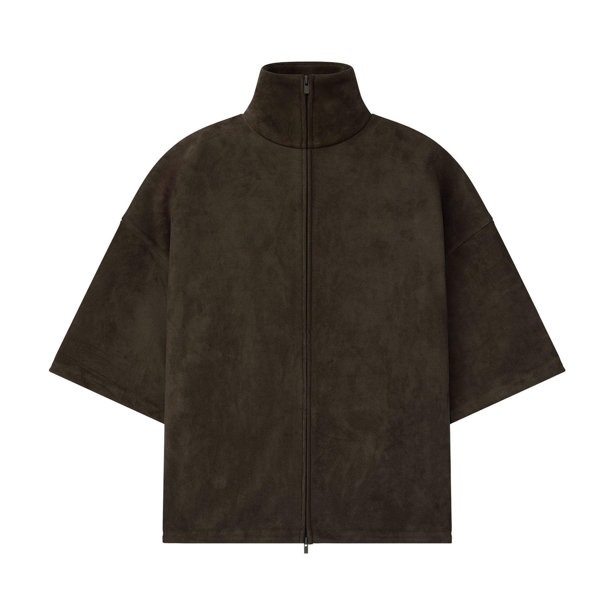 ESSENTIALS Pre-owned Fear Of God Suede Fleece High Neck 3/4 Sleeve Jacket 'brown' | Men's Size S