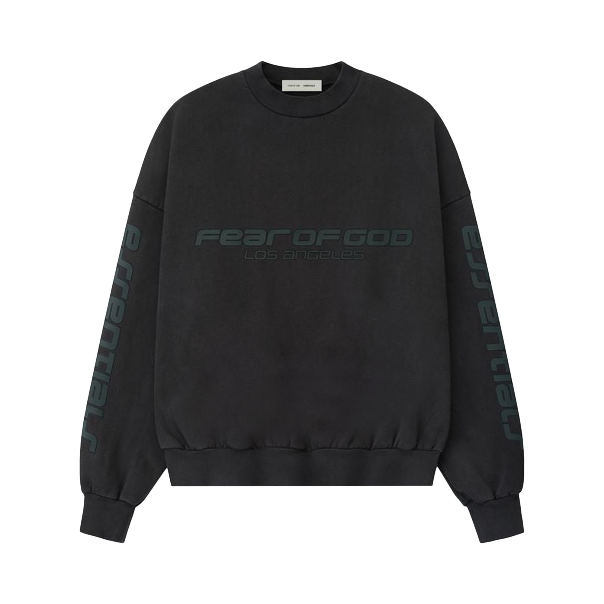 ESSENTIALS Pre-owned Fear Of God Los Angeles Heavy Fleece Cropped Sweatshirt 'vintage Black' | Men's Size S