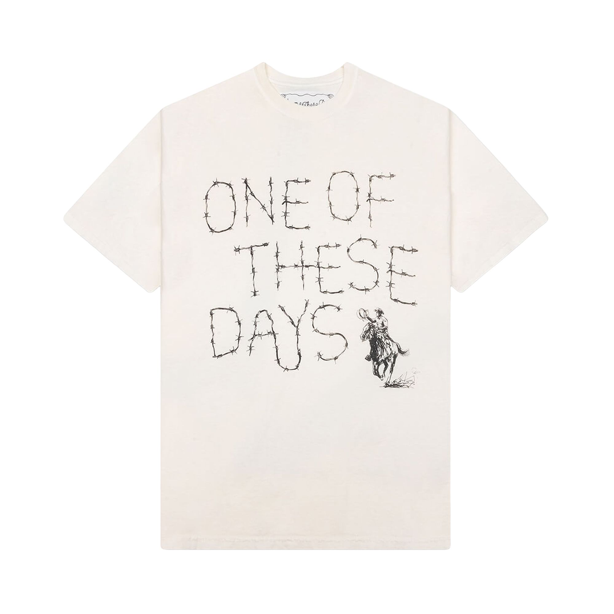 ONE OF THESE DAYS Pre-owned Barbed T-shirt 'bone' | White | Men's Size M