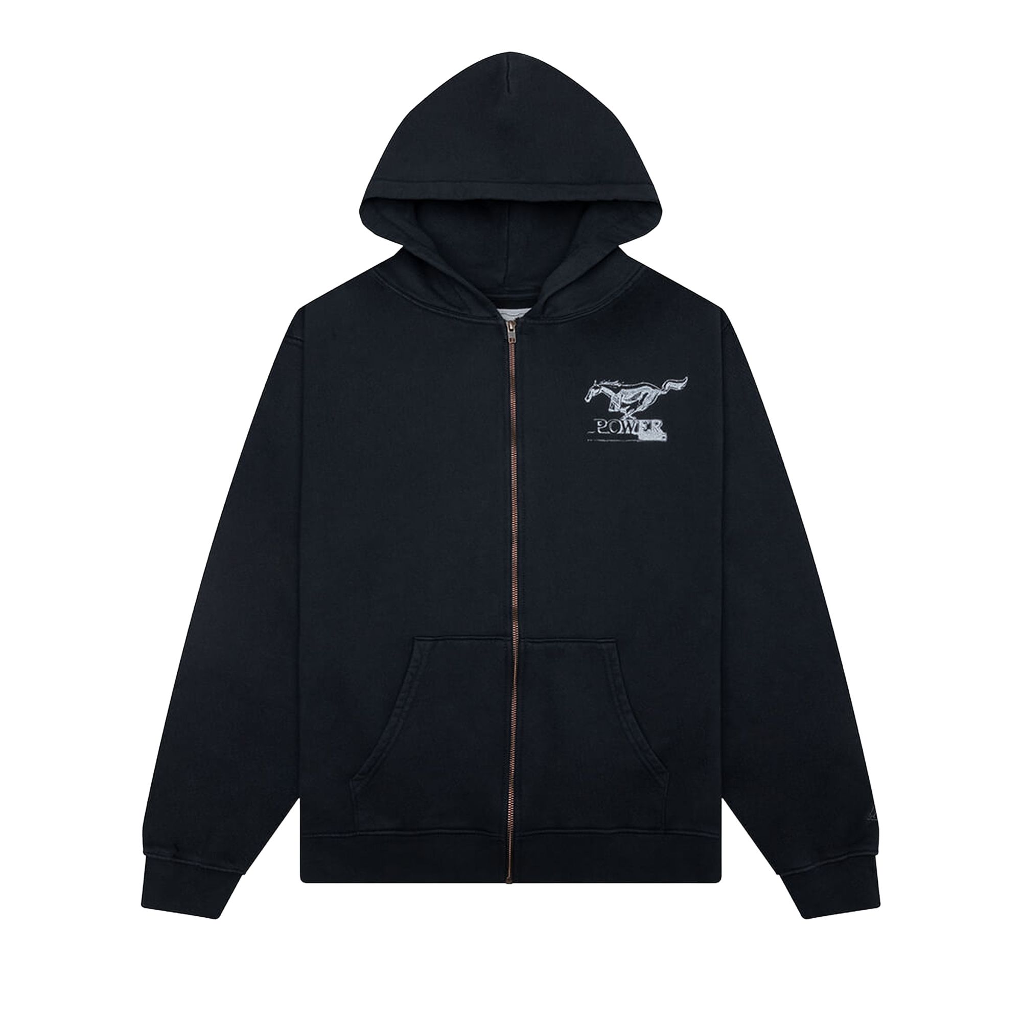 ONE OF THESE DAYS Pre-owned Mustang Cross Zip Up Hoodie 'washed Black' | Men's Size Xl