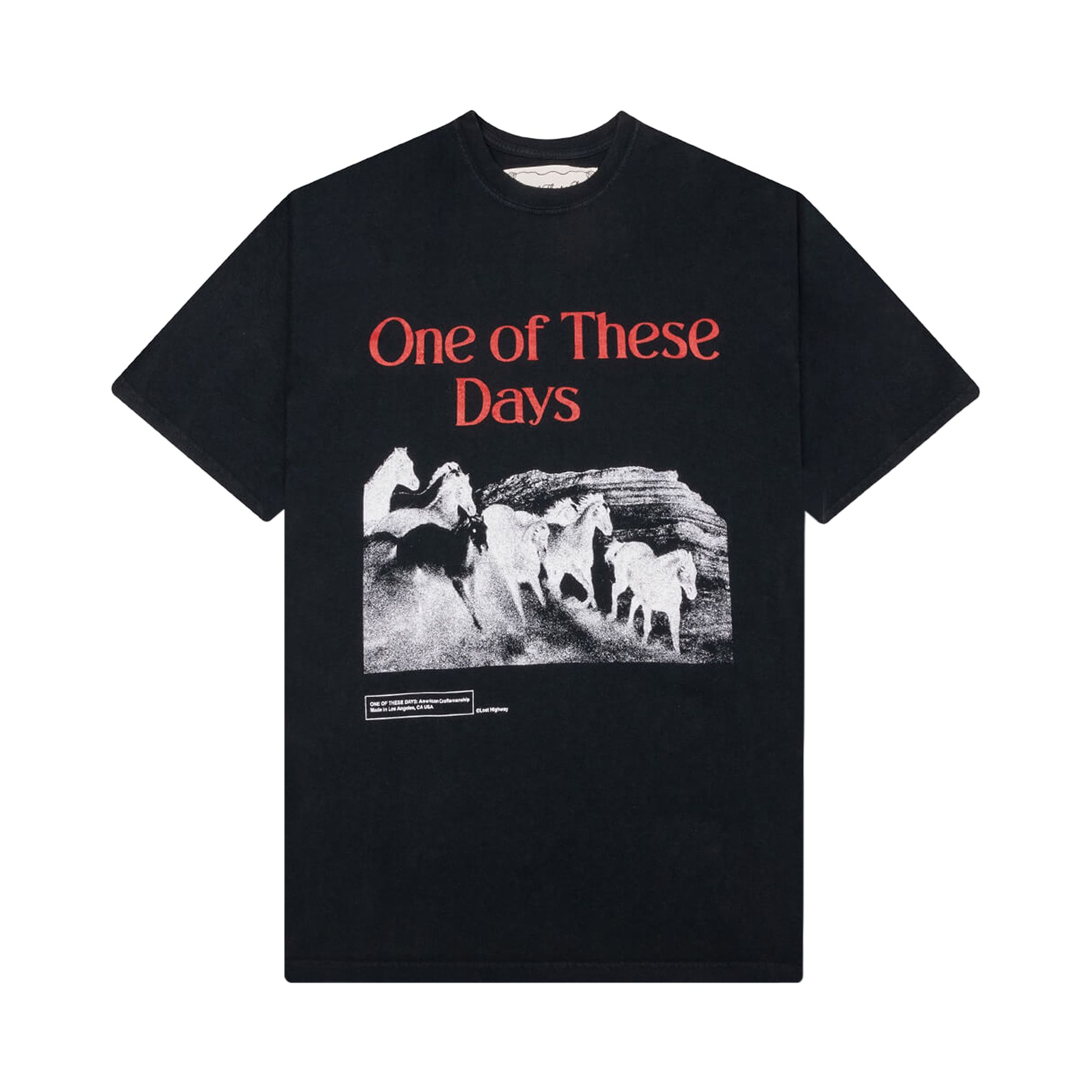 ONE OF THESE DAYS Pre-owned Glad You're Here With Me T-shirt 'hard Washed Black' | Men's Size Xxl