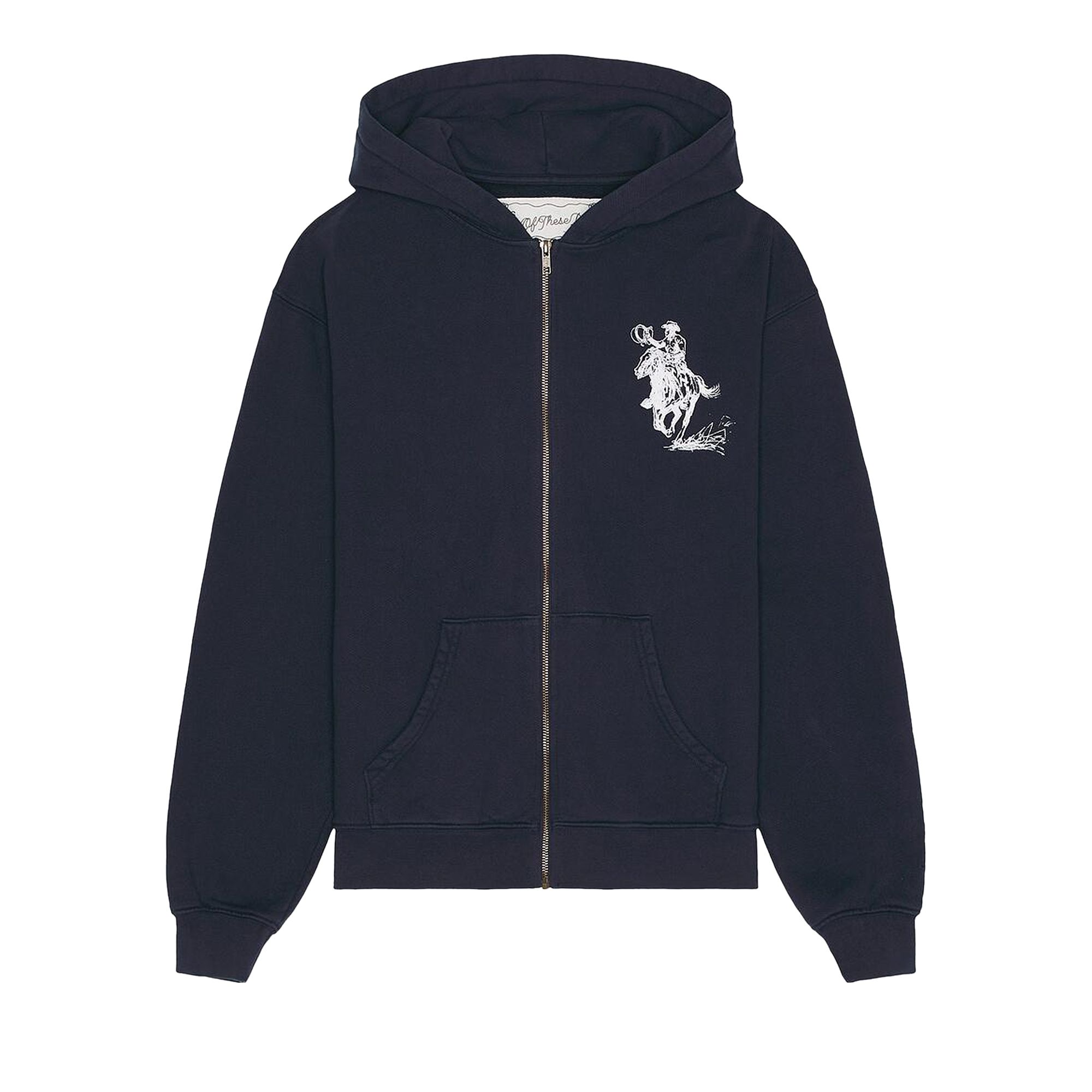 Pre-owned One Of These Days Barbed Zip Up Hooded Sweatshirt 'hard Washed Navy' | Blue | Men's Size Xl