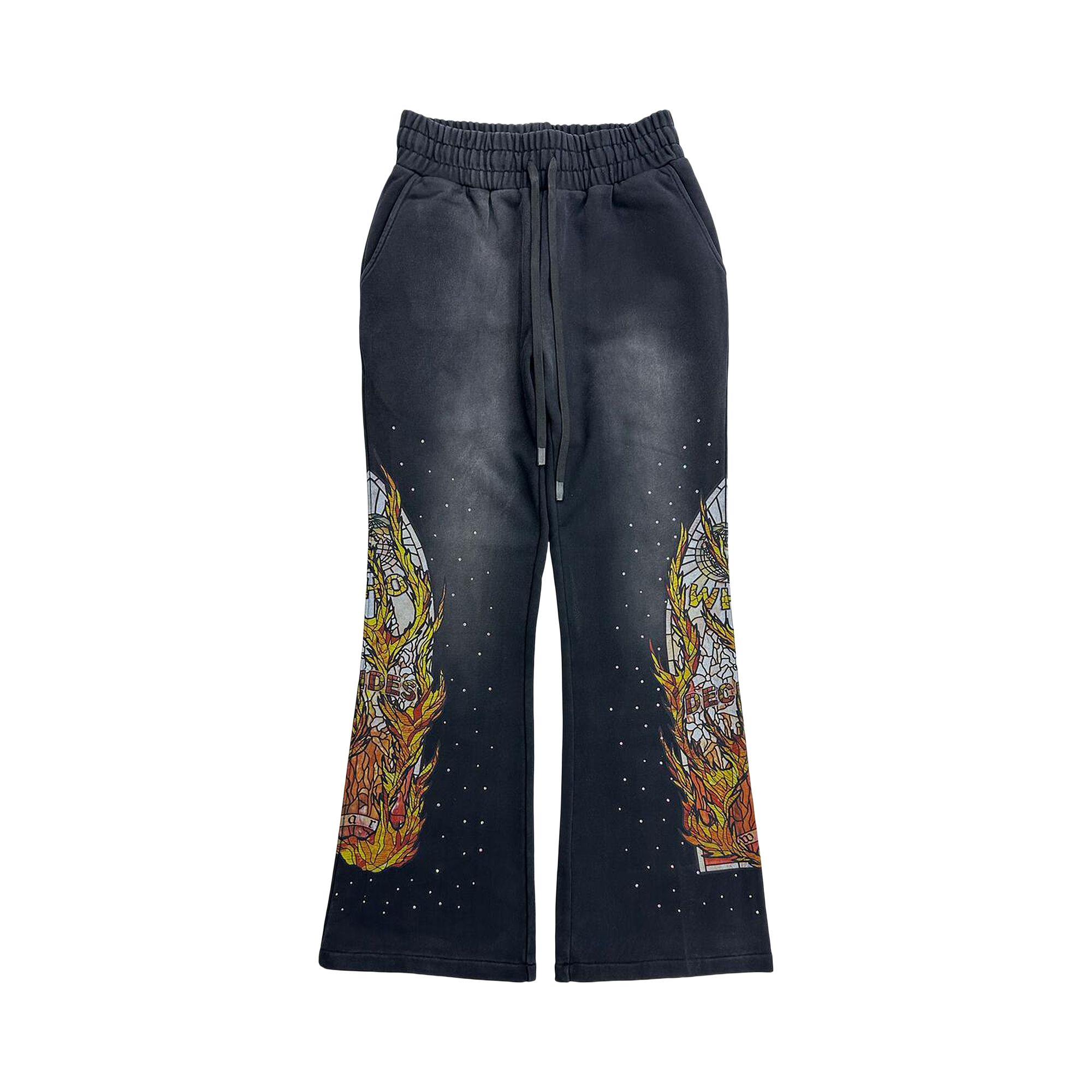 WHO DECIDES WAR Pre-owned Flame Glass Hardware Sweatpant 'coal' | Grey | Men's Size 38 In Gray