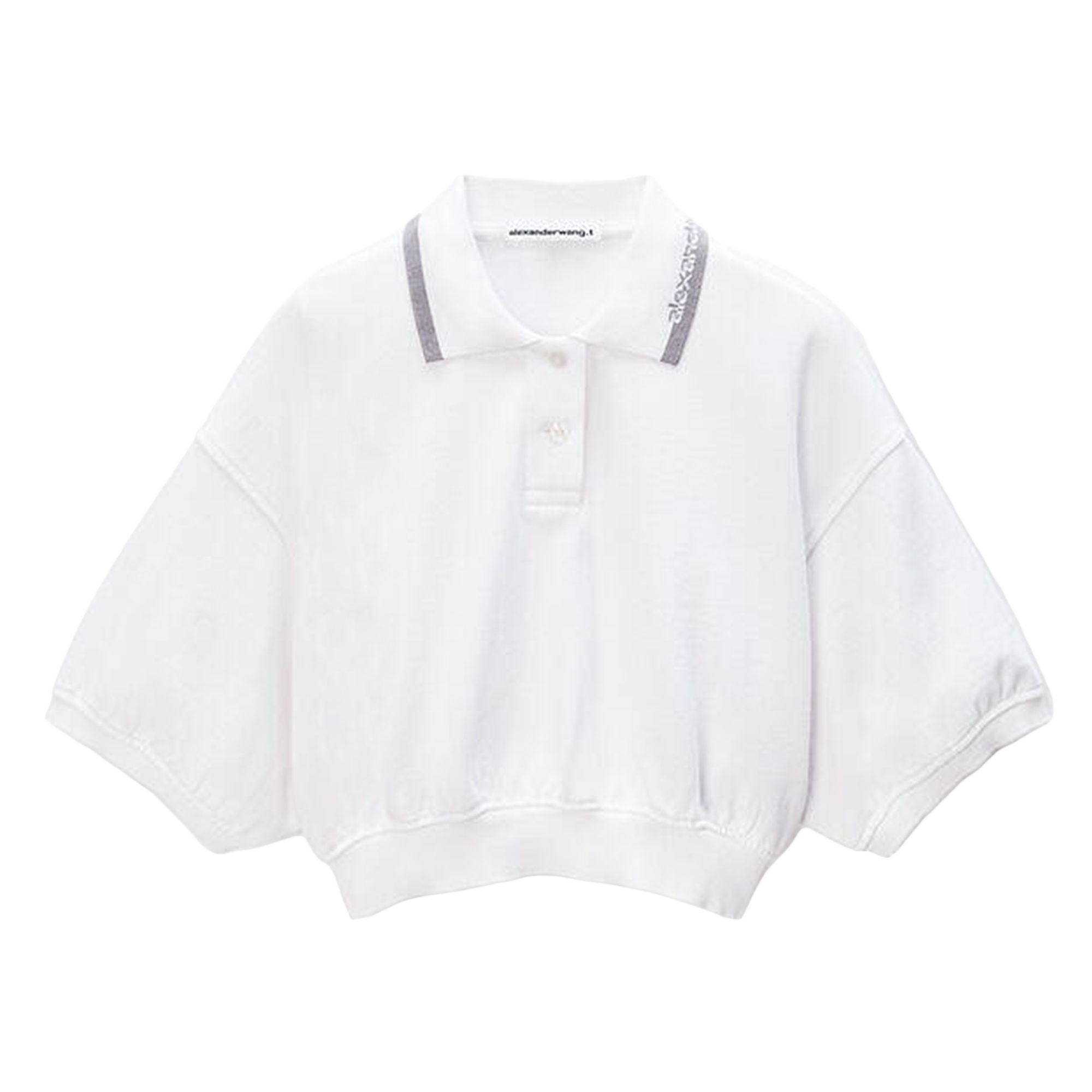Pre-owned Alexander Wang Relaxed Cropped Cinched Polo 'white' | Women's Size Xs