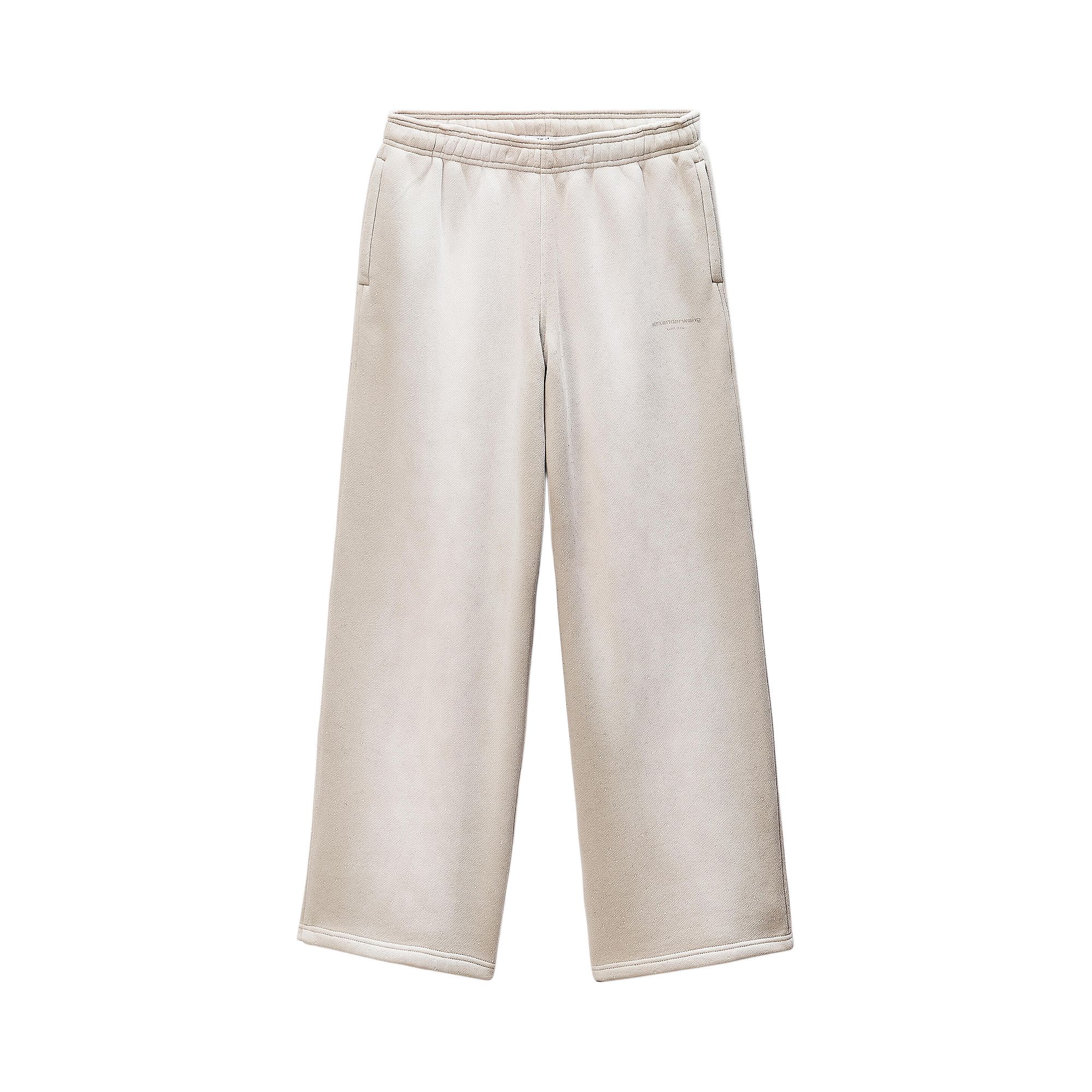 Pre-owned Alexander Wang Mid Rise Sweatpants With Allover Hotfix 'washed Khaki' | Tan | Men's Size L In Brown