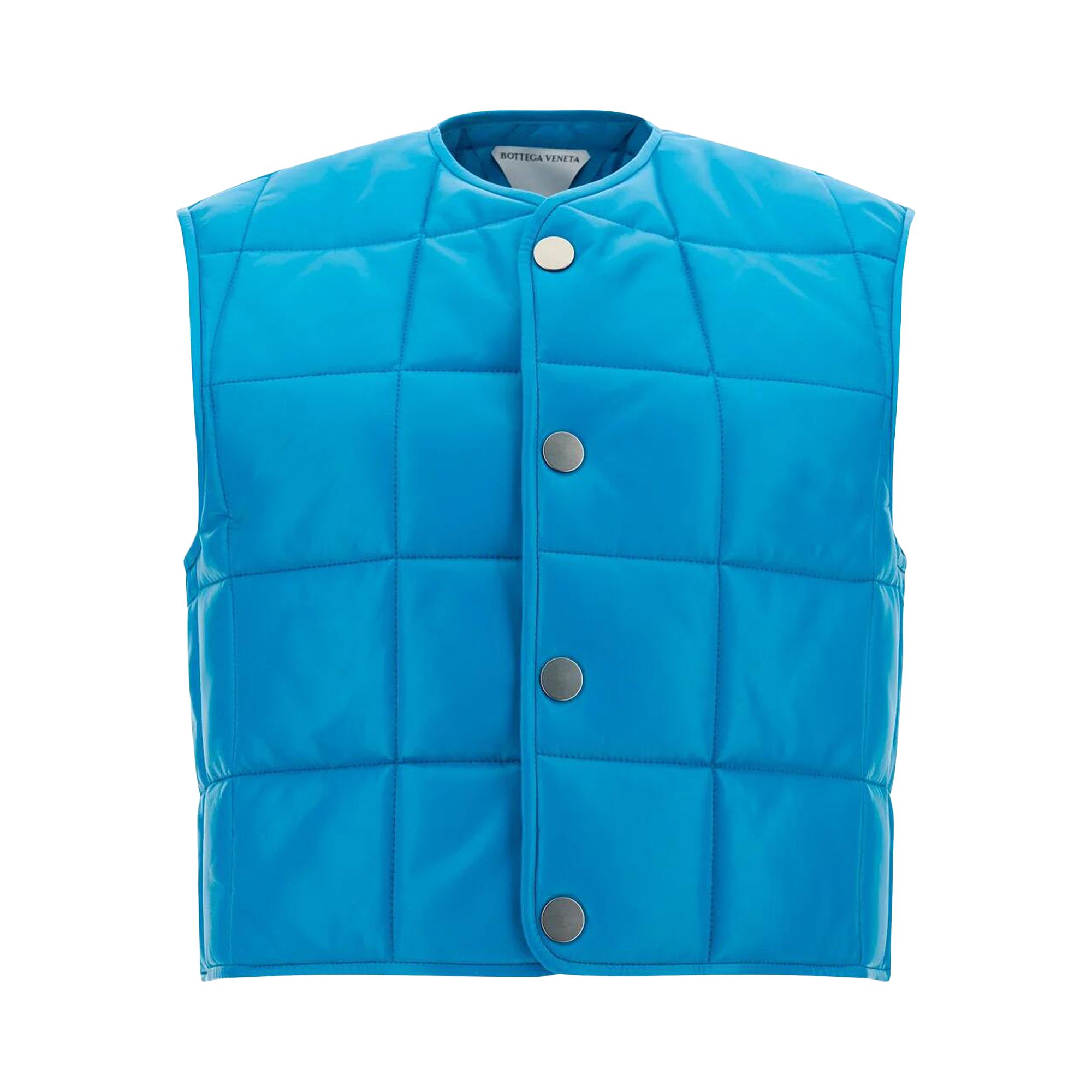Pre-owned Bottega Veneta Gilet Shiny Leather 'pool' | Blue | Women's Size S