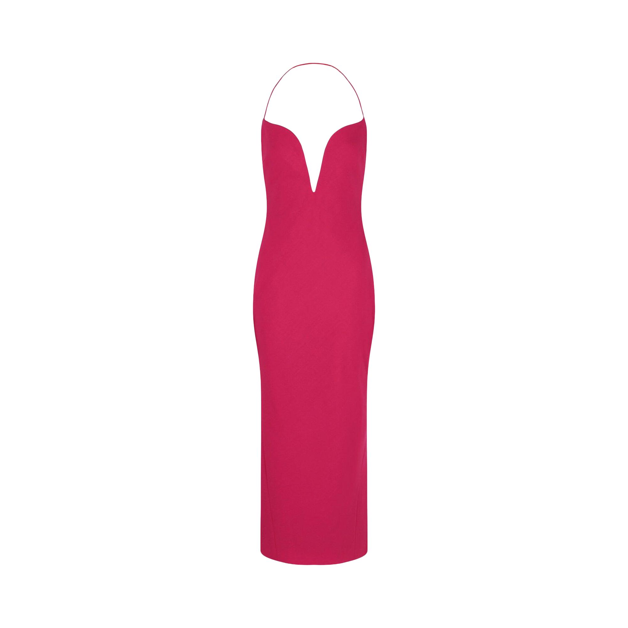 Pre-owned Givenchy Wool Dress With Plunging Neckline 'fuchsia' | Pink | Women's Size 34