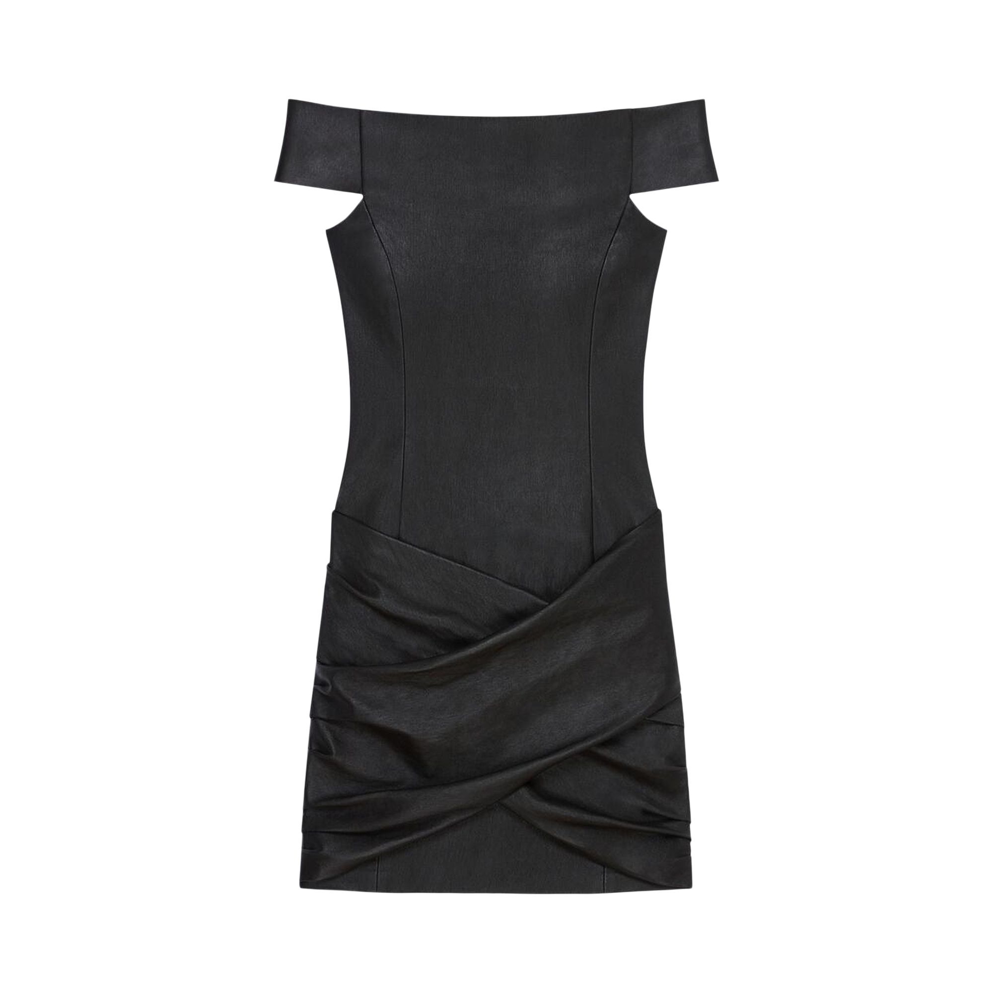 Pre-owned Givenchy Straight Neckline Draped Mini Dress 'black' | Women's Size 36
