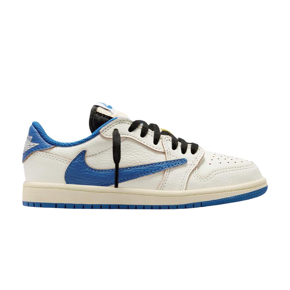 Fragment Design x Travis Scott x Air Jordan 1 Retro Low OG SP PS 'Sail Military Blue' | Cream | Kid's Size 13 - DO5442-104
